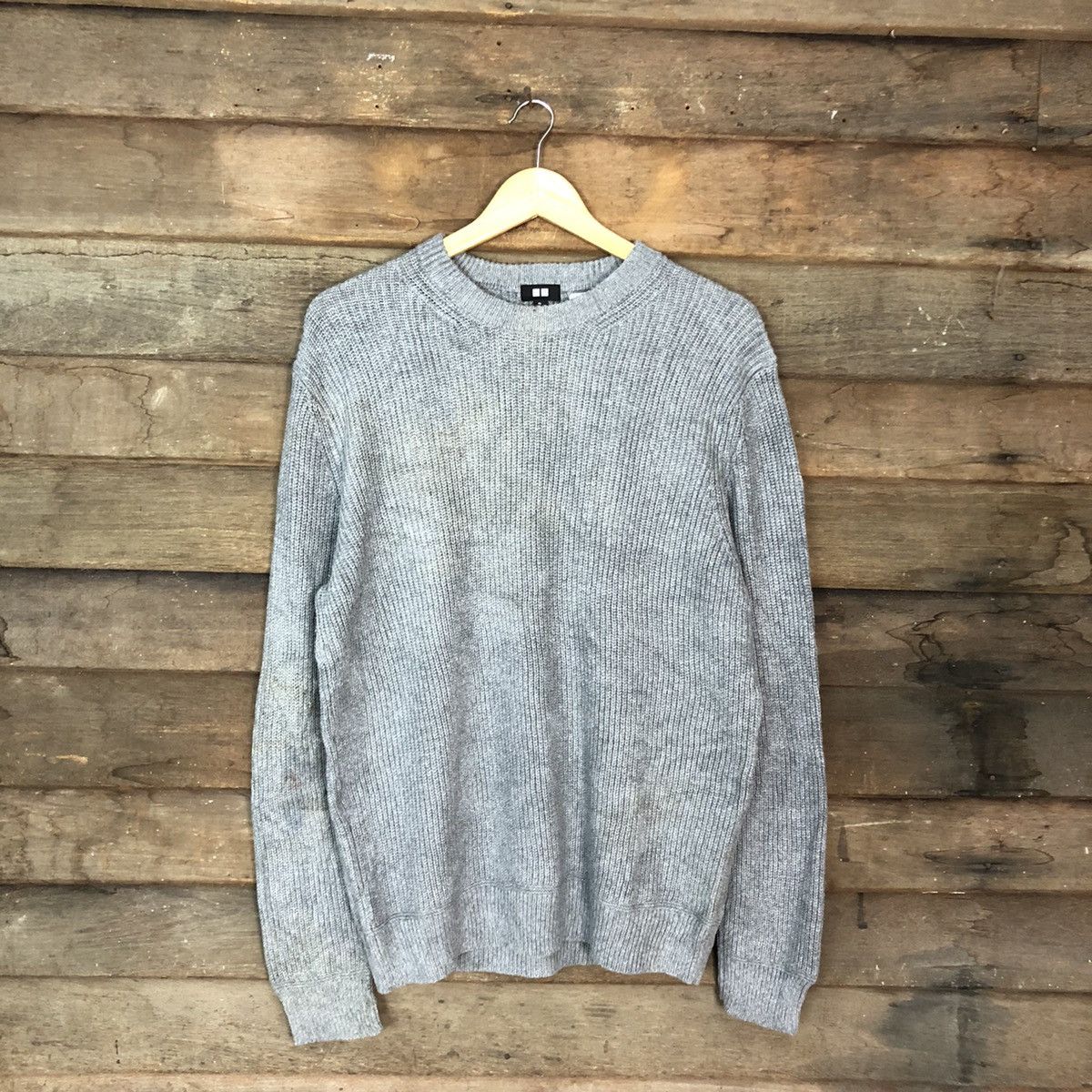 Vintage Uniqlo Japan faded plain sweatshirt Knitwear #164B Size US L / EU 52-54 / 3 - 3 Thumbnail