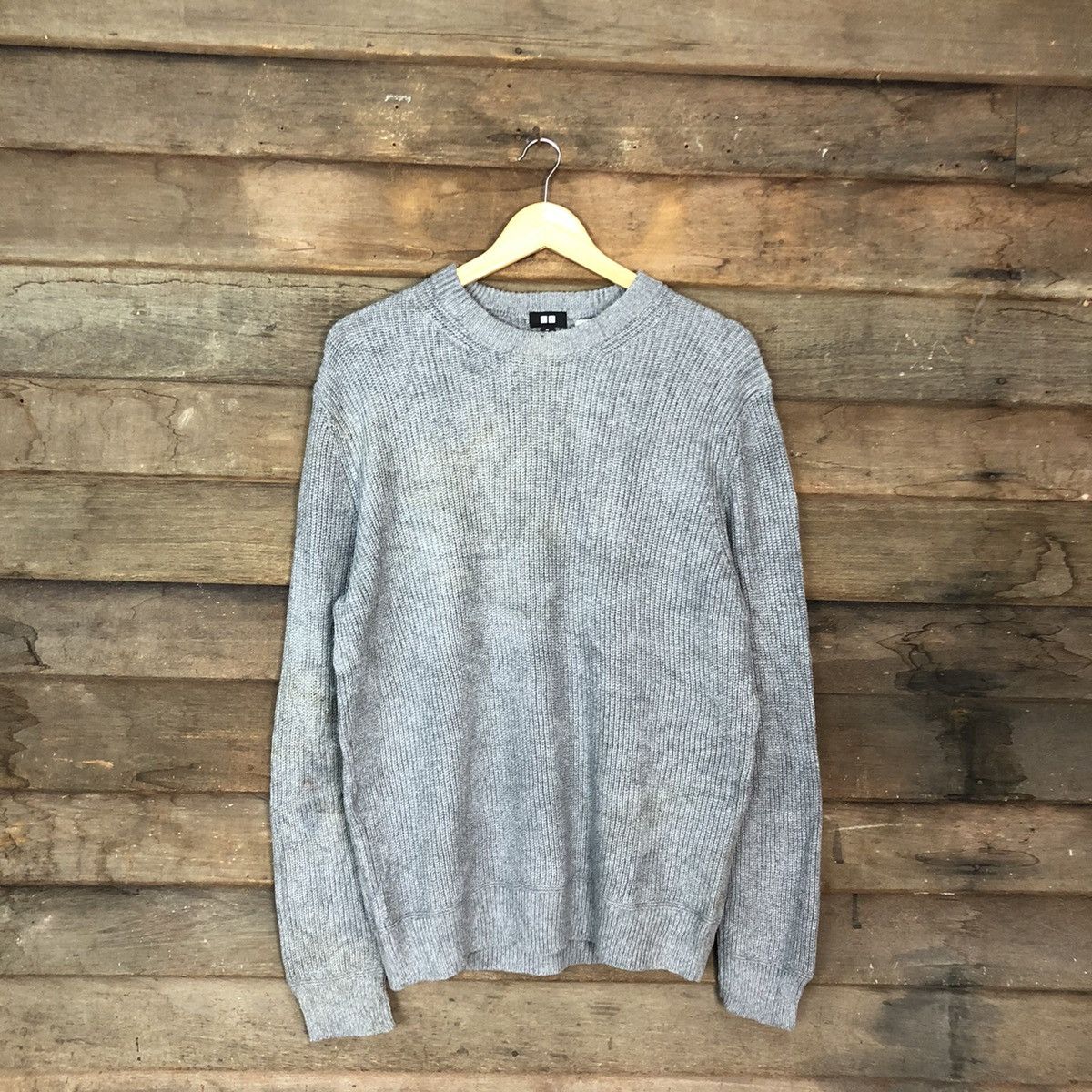 Vintage Uniqlo Japan faded plain sweatshirt Knitwear #164B Size US L / EU 52-54 / 3 - 1 Thumbnail