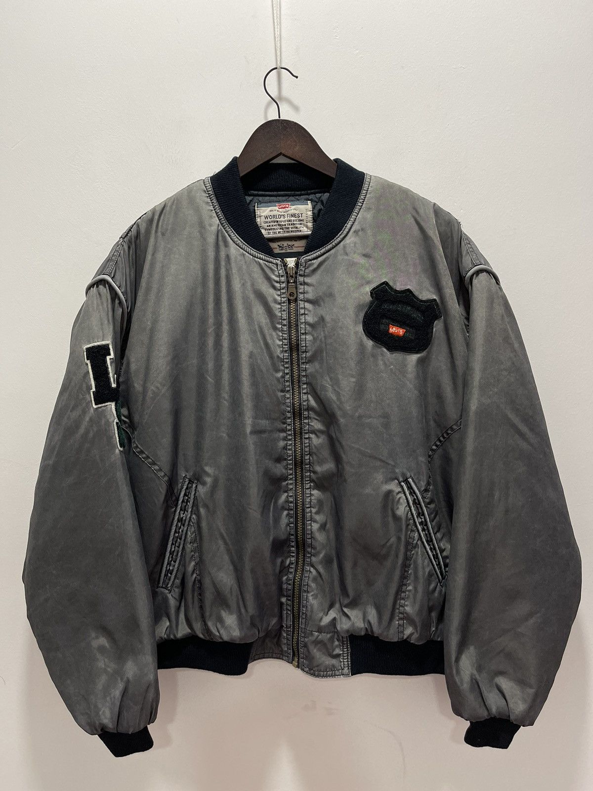 Levi's VINTAGE LEVI STARAUSS SPELL OUT KANYE STYLE BOMBER JACKET Size US M / EU 48-50 / 2 - 7 Thumbnail