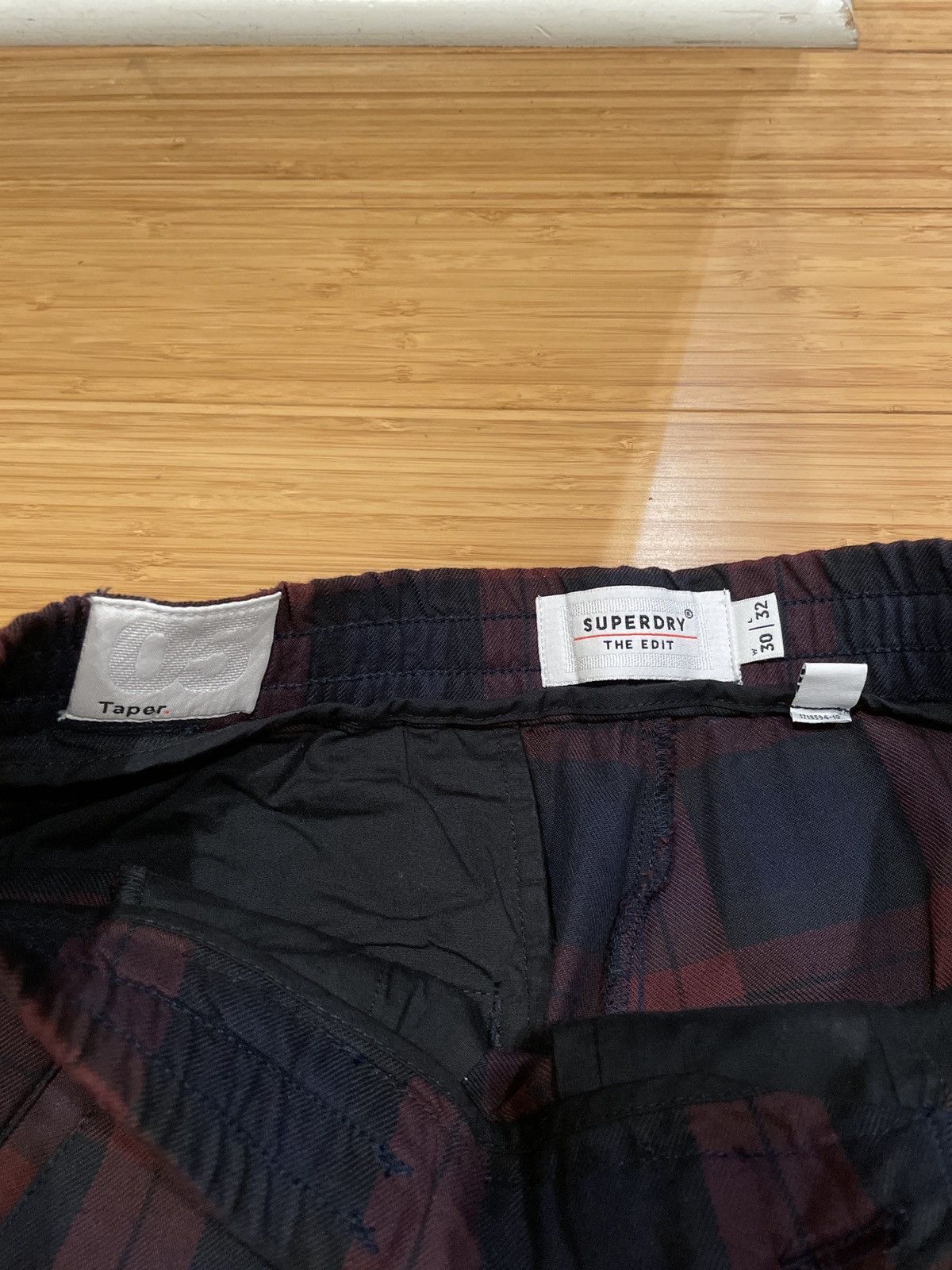 Superdry Superdry Burgundy Navy Plaid Joggers Tapered S Size US 30 / EU 46 - 4 Thumbnail