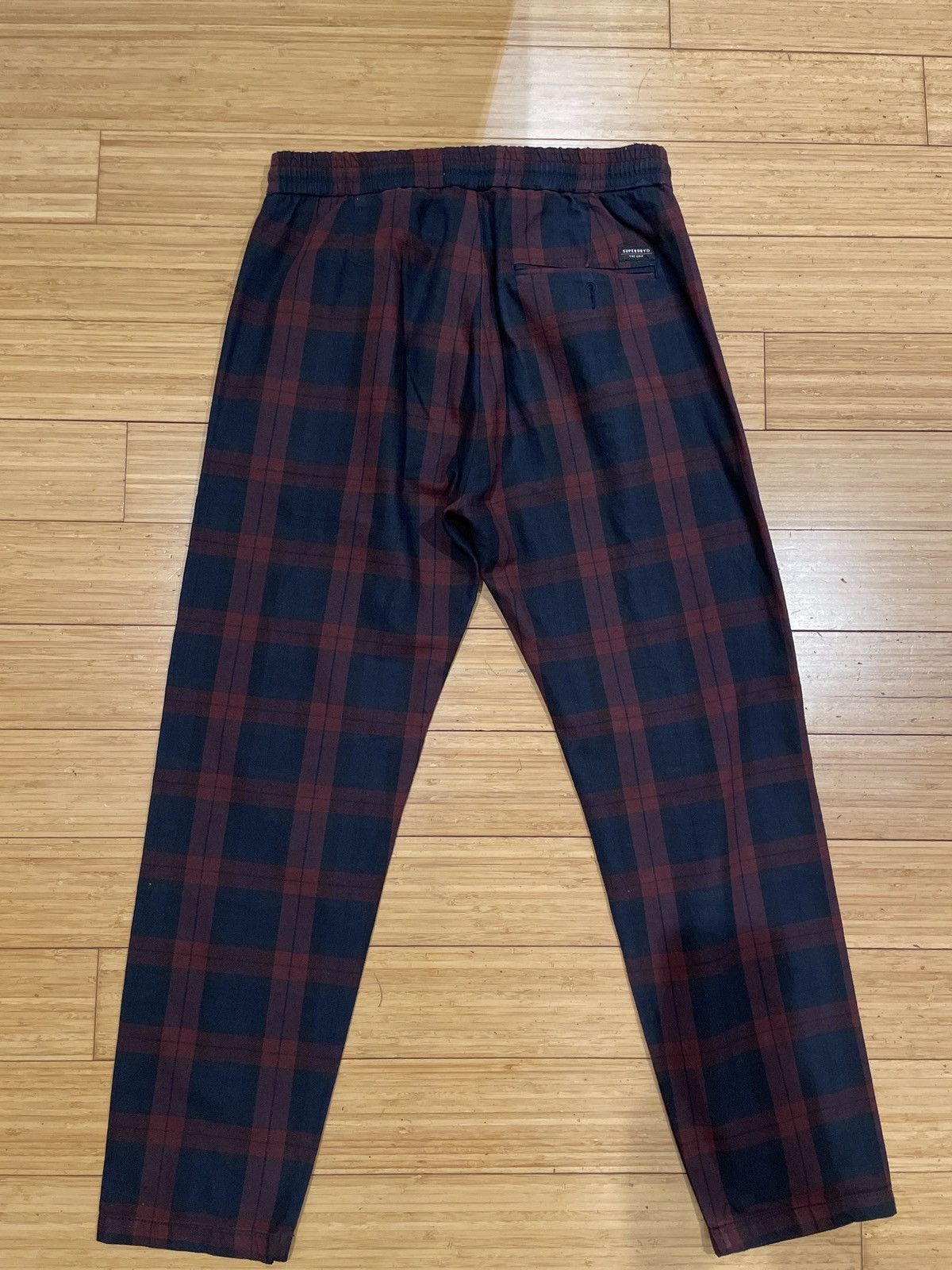 Superdry Superdry Burgundy Navy Plaid Joggers Tapered S Size US 30 / EU 46 - 3 Thumbnail