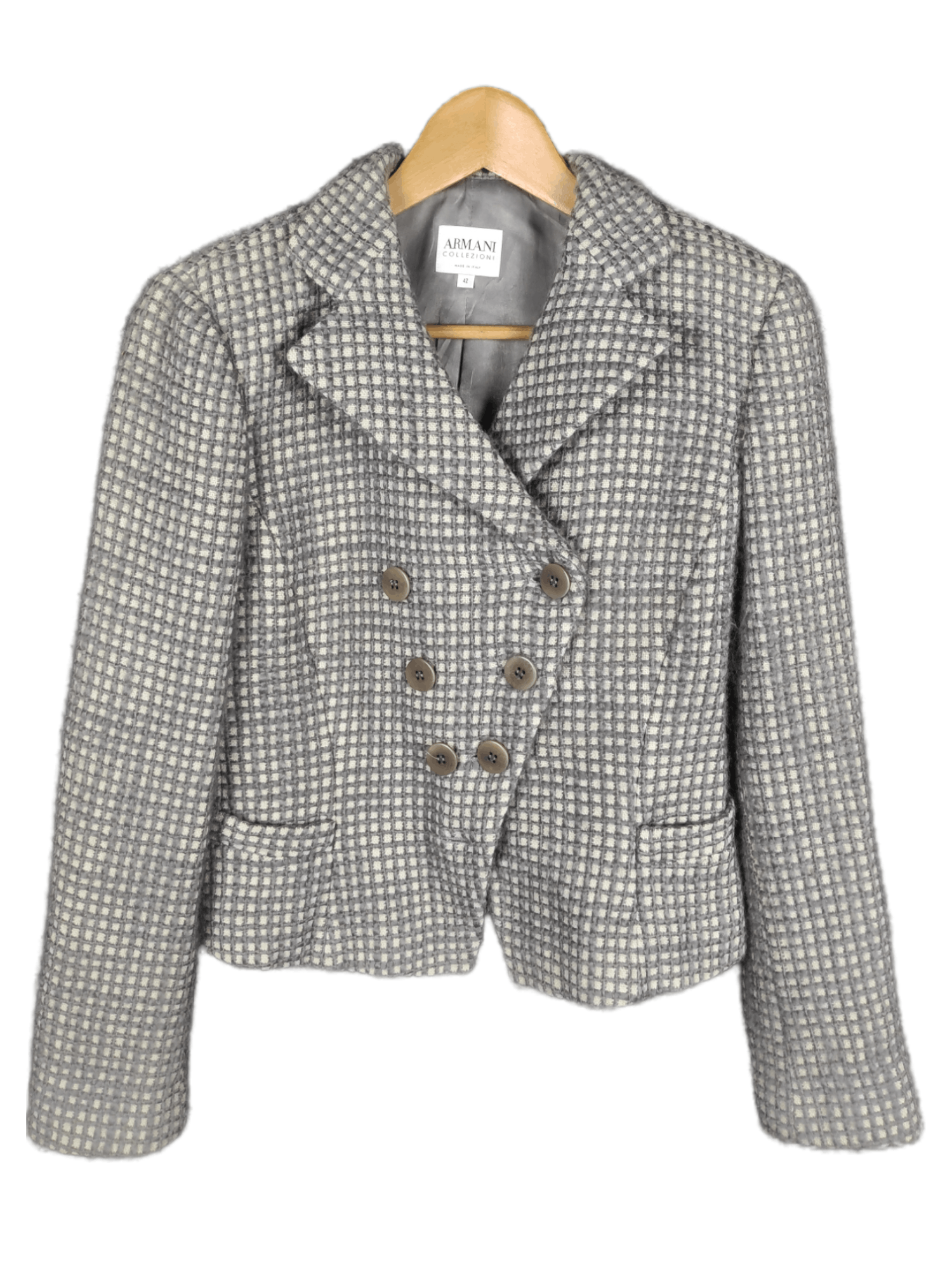 Armani 🔥Best Offer🔥 Armani Collezioni Italy Tweed Jacket Size US XS / EU 42 / 0 - 1 Thumbnail