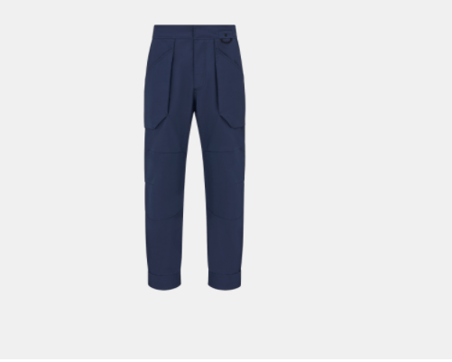 image of Dior Navy Blue Technical Cotton Faille Pockets Pants, Men's (Size 32)