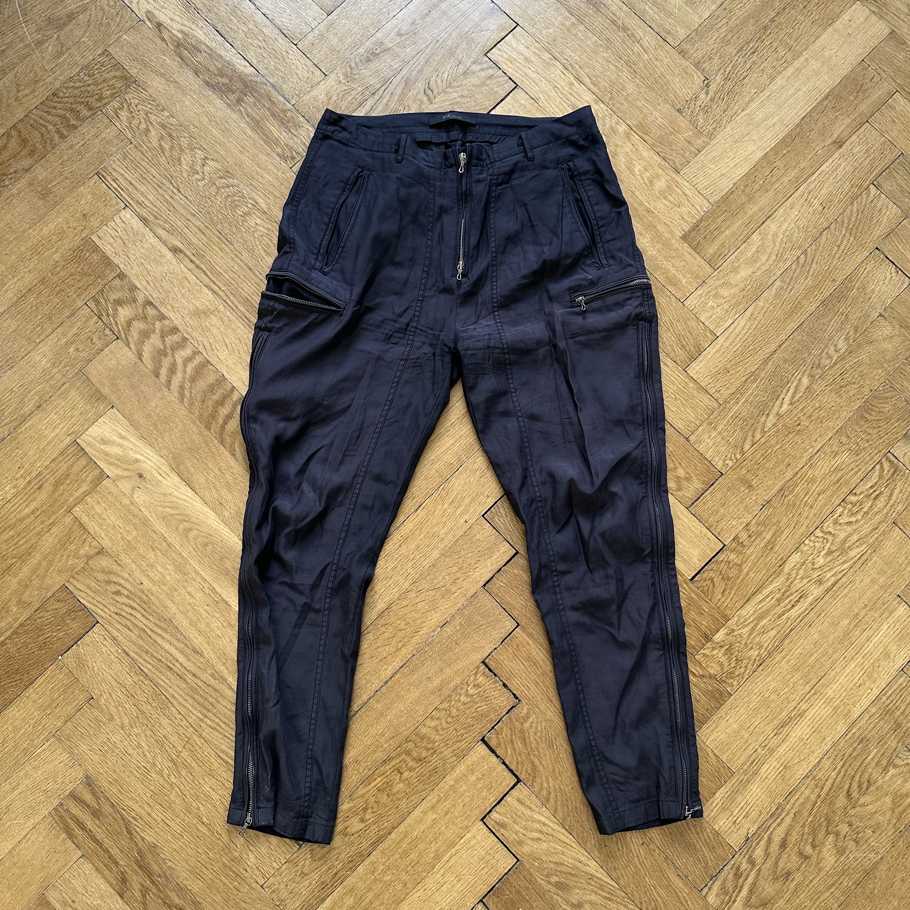 image of Julius Cargo Zipper Pants in Blue, Men's (Size 31)