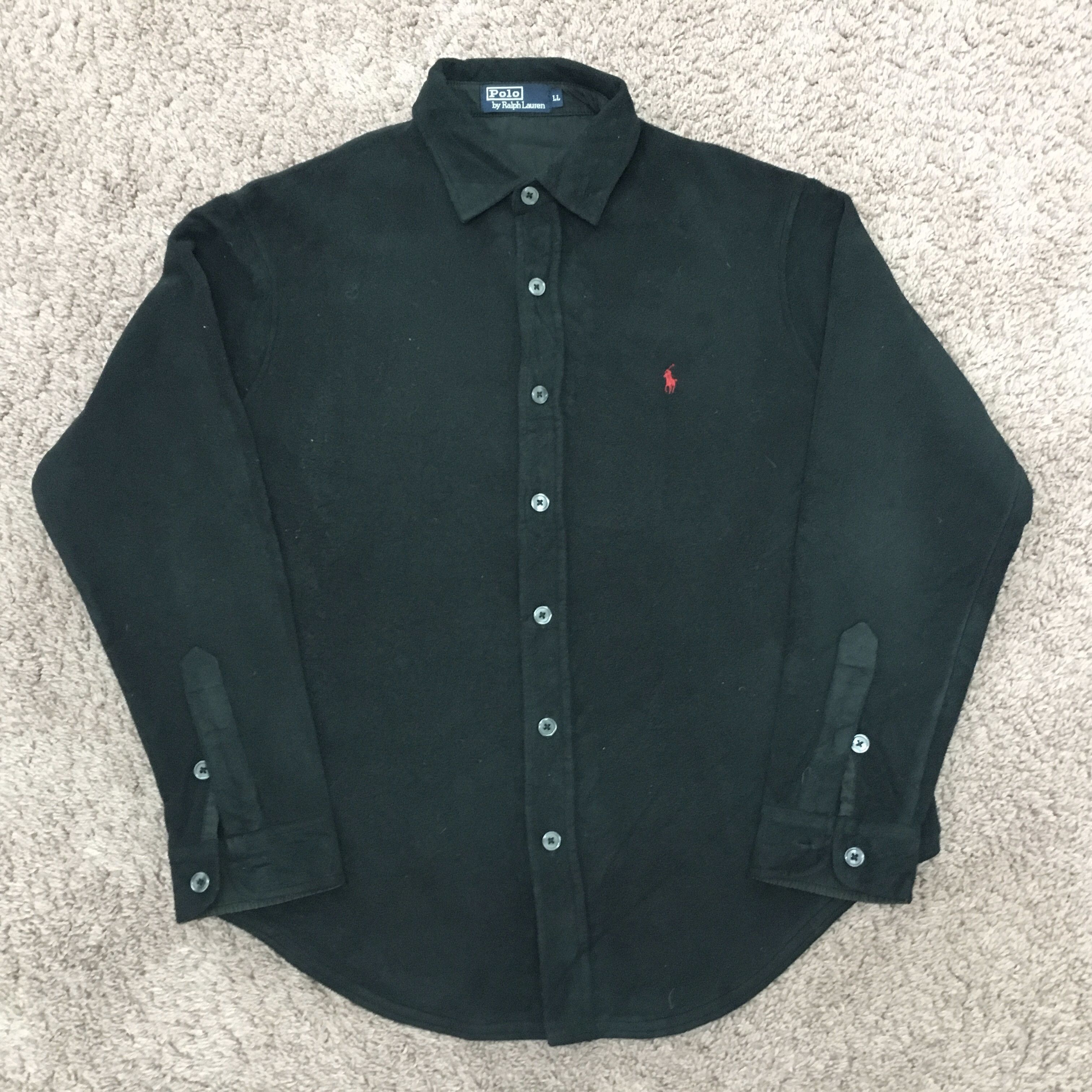 image of Polo Ralph Laurent Fleece Shirt in Black, Men's (Size XL)