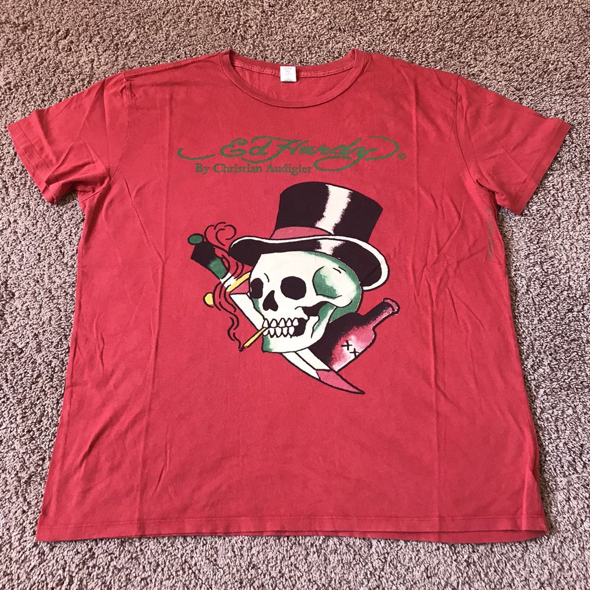 image of Ed Hardy Tee (T) in Red, Men's (Size 2XL)