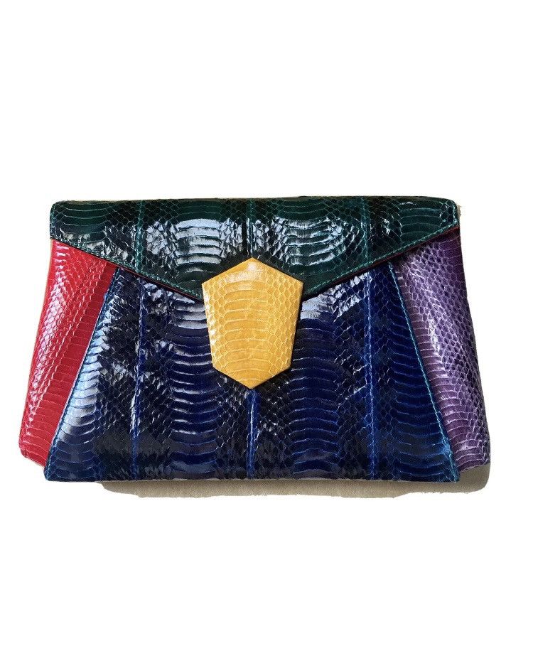 image of J Renee Purse Evening Bag Python Multicolor Vintage in Purple, Women's