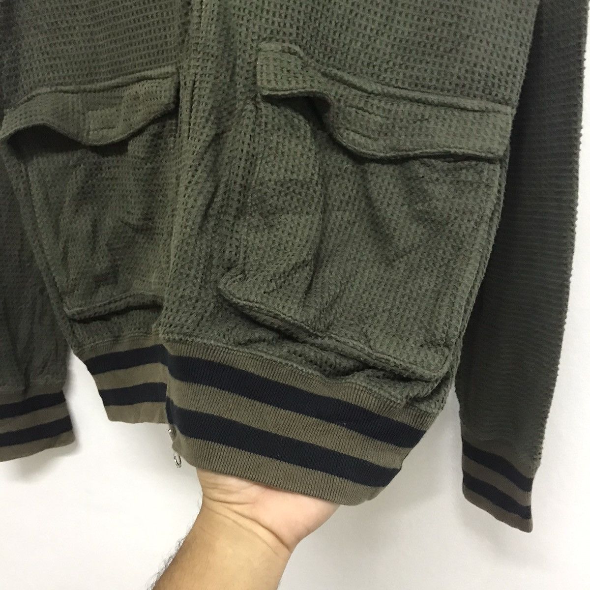 Beams Japan Vintage Beams Army Green Bomber Sweater Size US M / EU 48-50 / 2 - 10 Thumbnail
