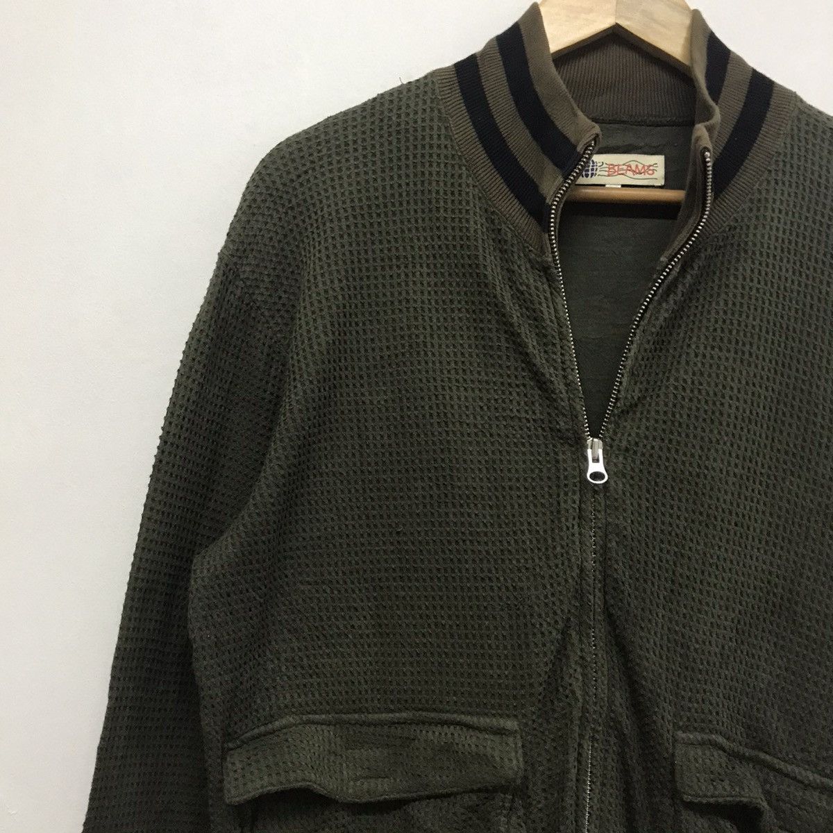 Beams Japan Vintage Beams Army Green Bomber Sweater Size US M / EU 48-50 / 2 - 8 Thumbnail