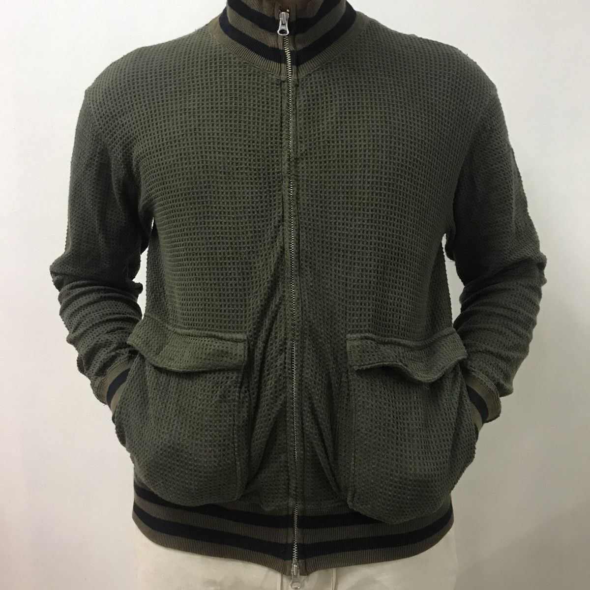 Beams Japan Vintage Beams Army Green Bomber Sweater Size US M / EU 48-50 / 2 - 5 Thumbnail
