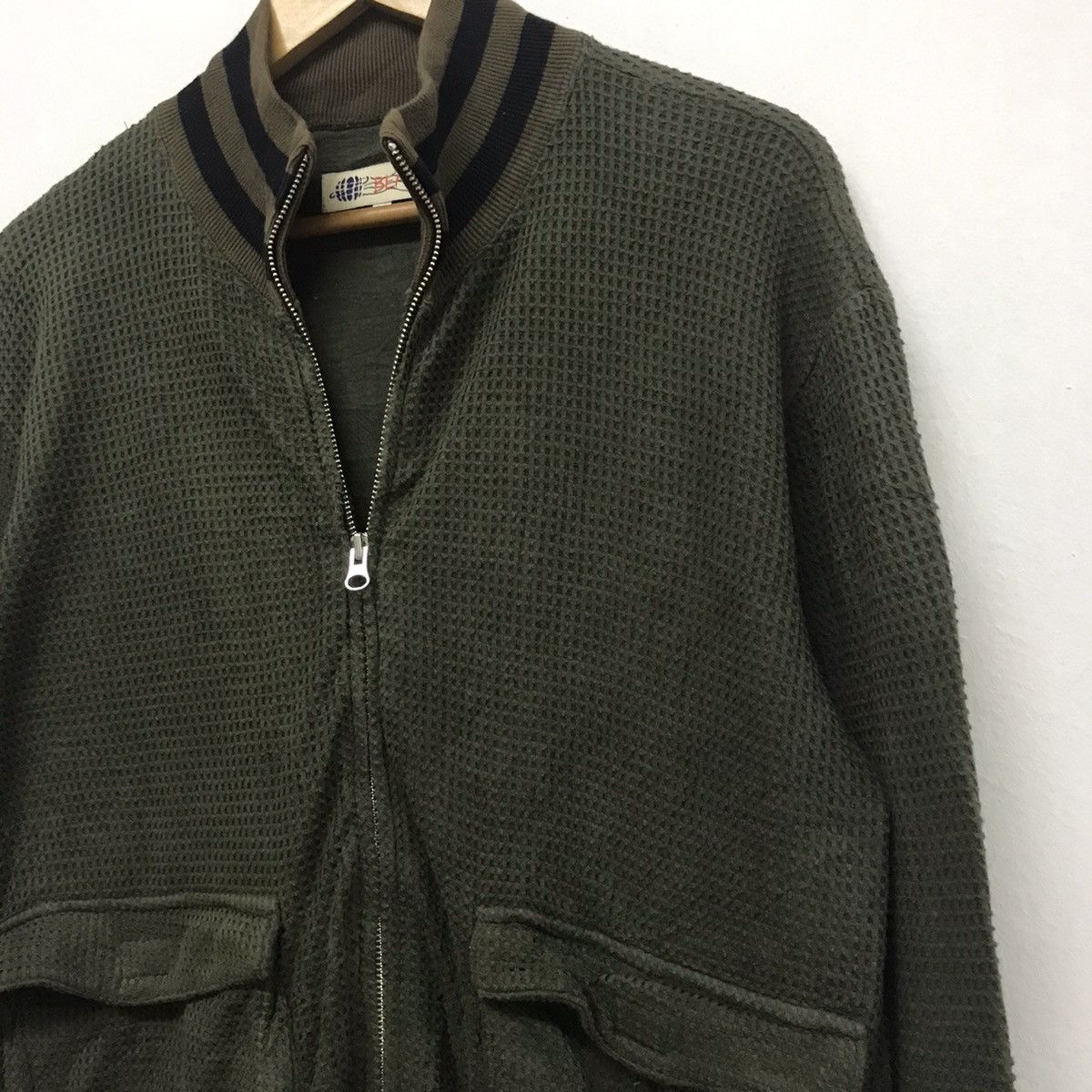 Beams Japan Vintage Beams Army Green Bomber Sweater Size US M / EU 48-50 / 2 - 9 Thumbnail