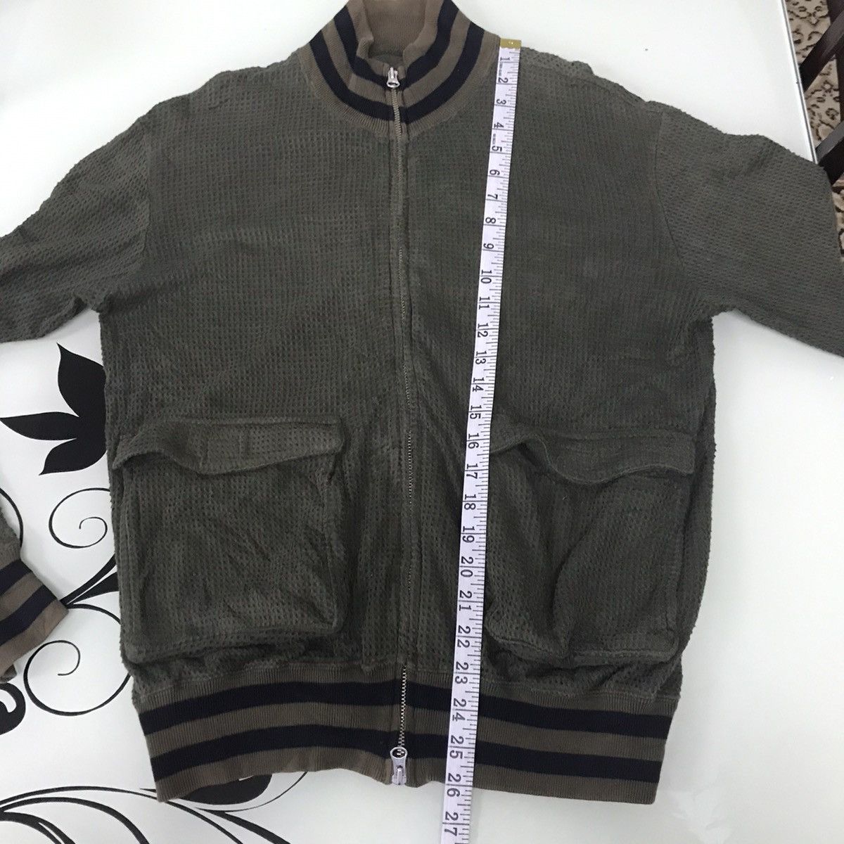 Beams Japan Vintage Beams Army Green Bomber Sweater Size US M / EU 48-50 / 2 - 18 Thumbnail