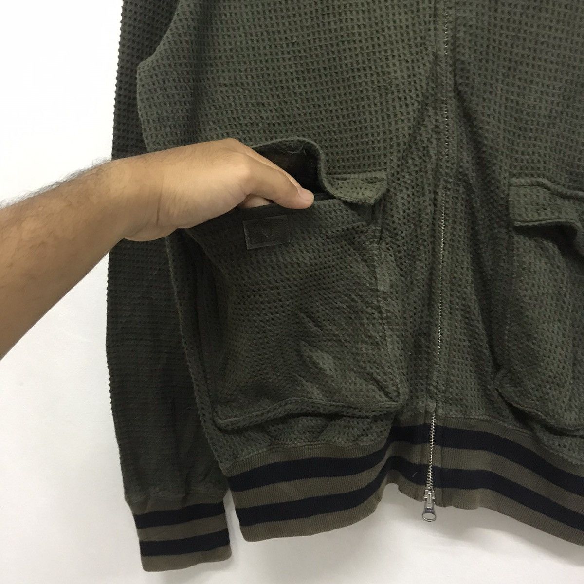Beams Japan Vintage Beams Army Green Bomber Sweater Size US M / EU 48-50 / 2 - 7 Thumbnail