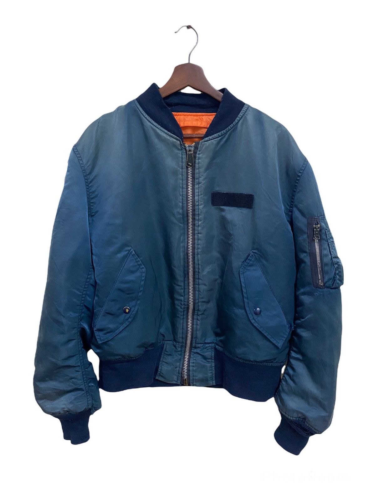 image of Vintage Alpha Industries Mil-J-827901 Usaf Bomber Jacket in Faded, Men's (Size Large)