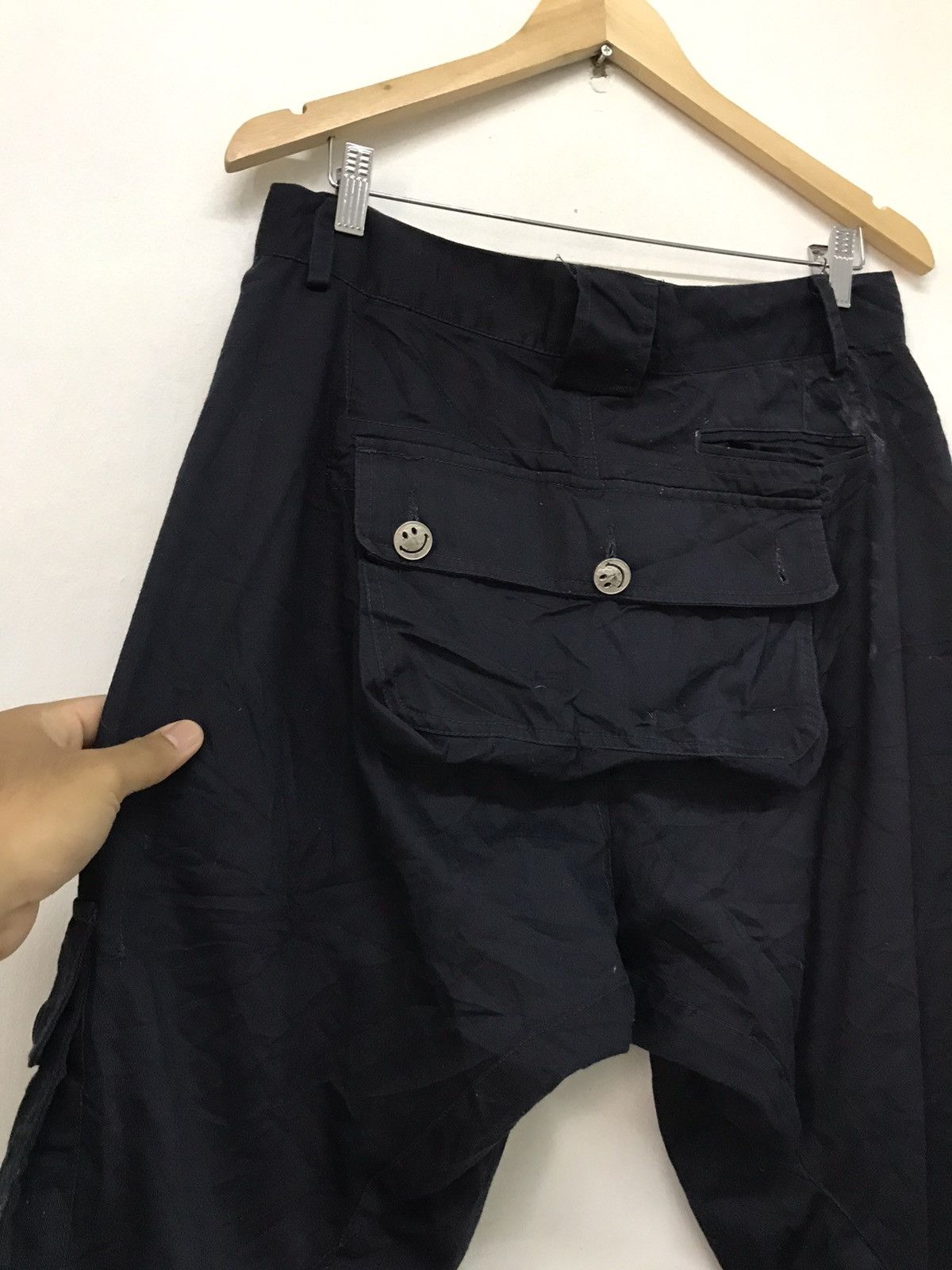 Japanese Brand Nice❗️Up Start Smiley Face Cargo Monkey Pants Like Kapital Size US 33 - 6 Thumbnail