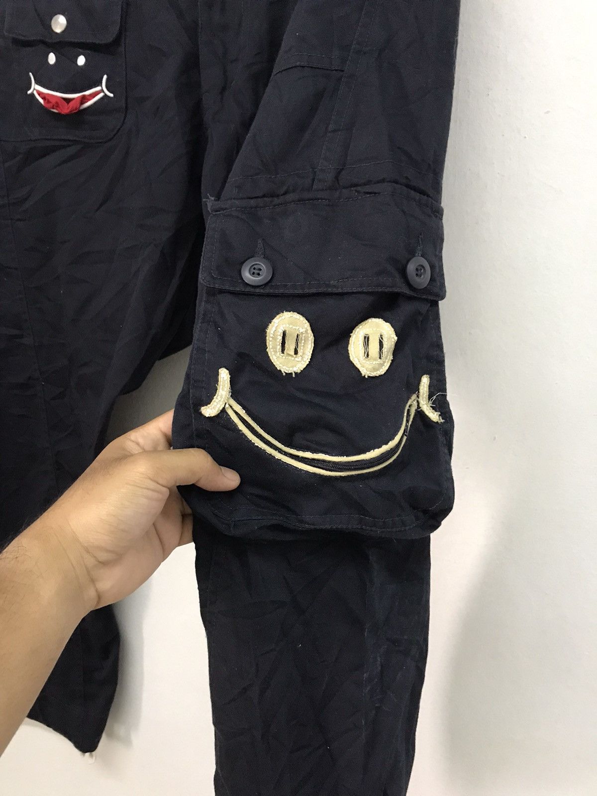 Japanese Brand Nice❗️Up Start Smiley Face Cargo Monkey Pants Like Kapital Size US 33 - 5 Thumbnail