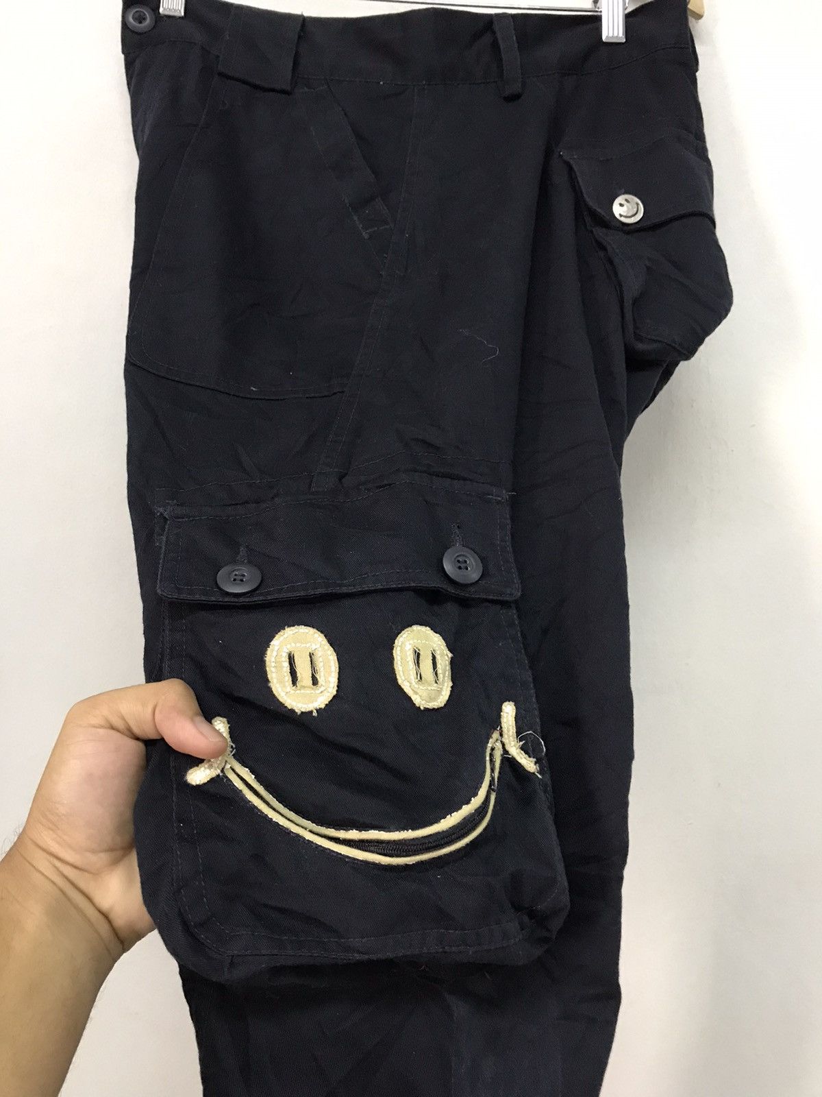 Japanese Brand Nice❗️Up Start Smiley Face Cargo Monkey Pants Like Kapital Size US 33 - 13 Thumbnail