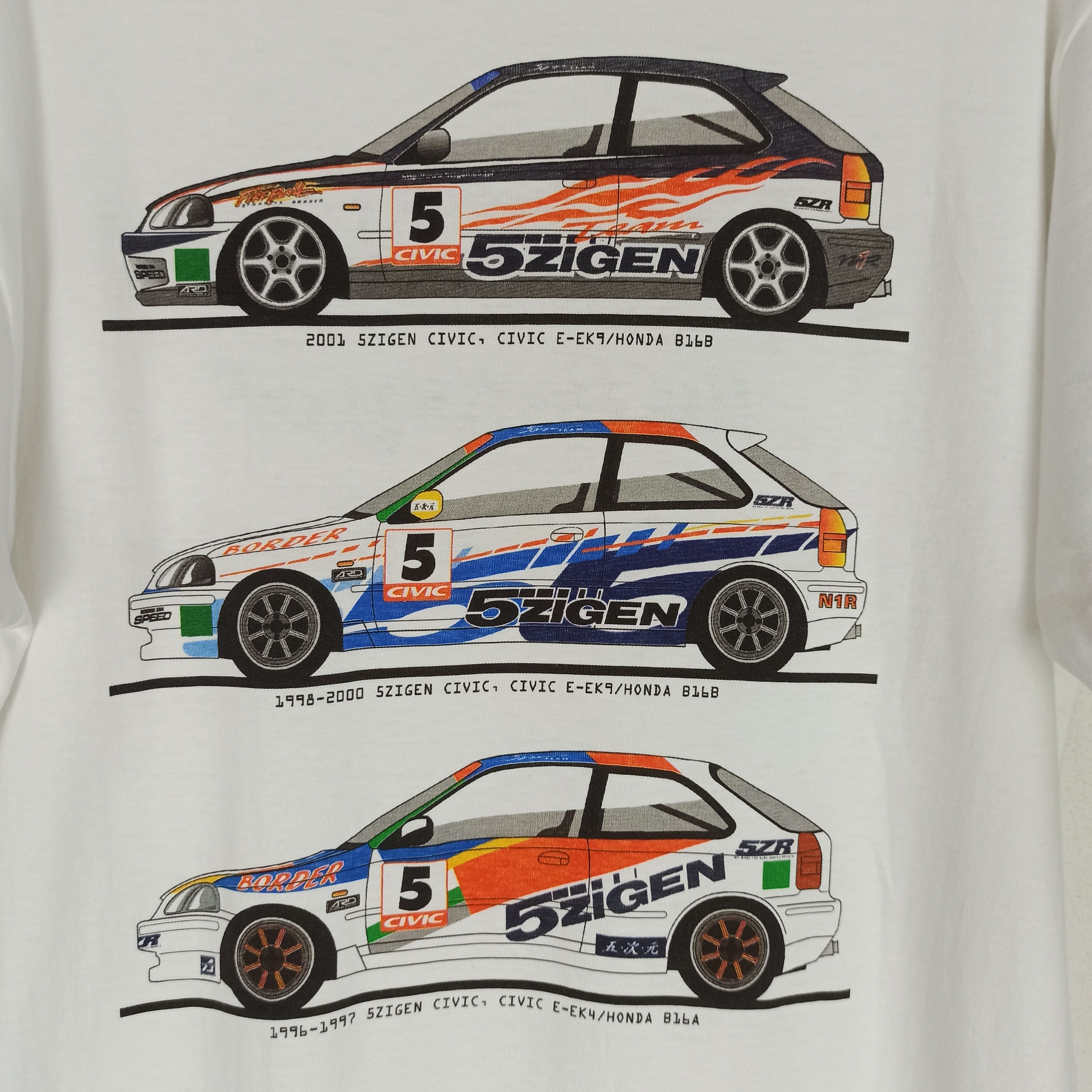 Honda × Sports Specialties 🔥Vintage🔥 Honda Civic EK Team 5Zigen History Nice Design Size US L / EU 52-54 / 3 - 2 Thumbnail