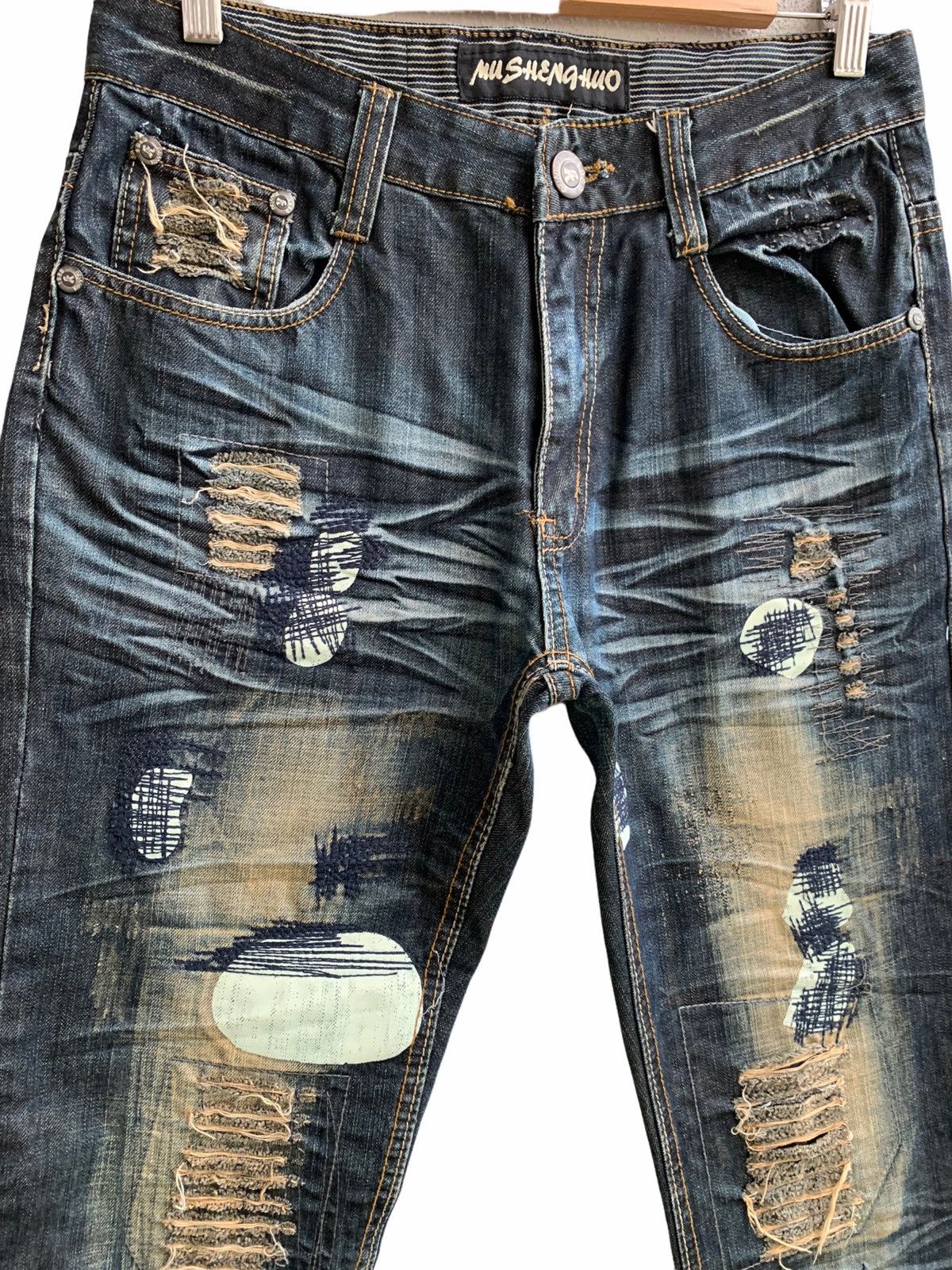 Japanese Brand Japanese Brand Mu Sheng Huo Distressed Jeans Size US 30 / EU 46 - 6 Thumbnail