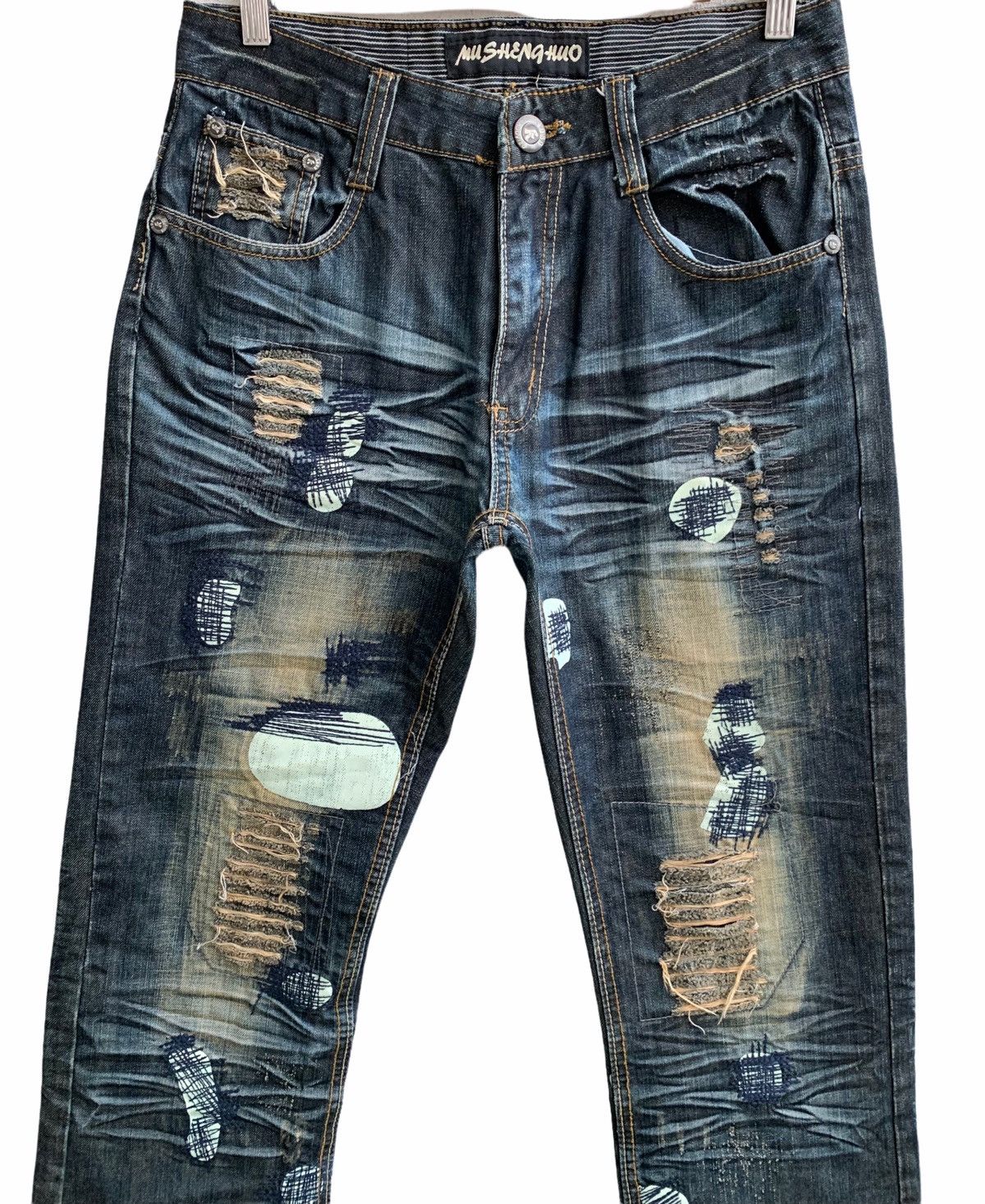 Japanese Brand Japanese Brand Mu Sheng Huo Distressed Jeans Size US 30 / EU 46 - 3 Thumbnail