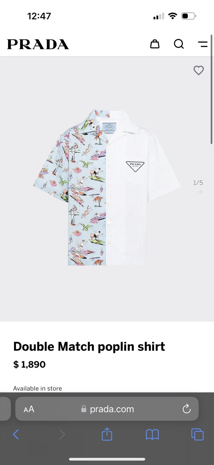 Prada Double Match Poplin Shirt Size US S / EU 44-46 / 1 - 6 Thumbnail