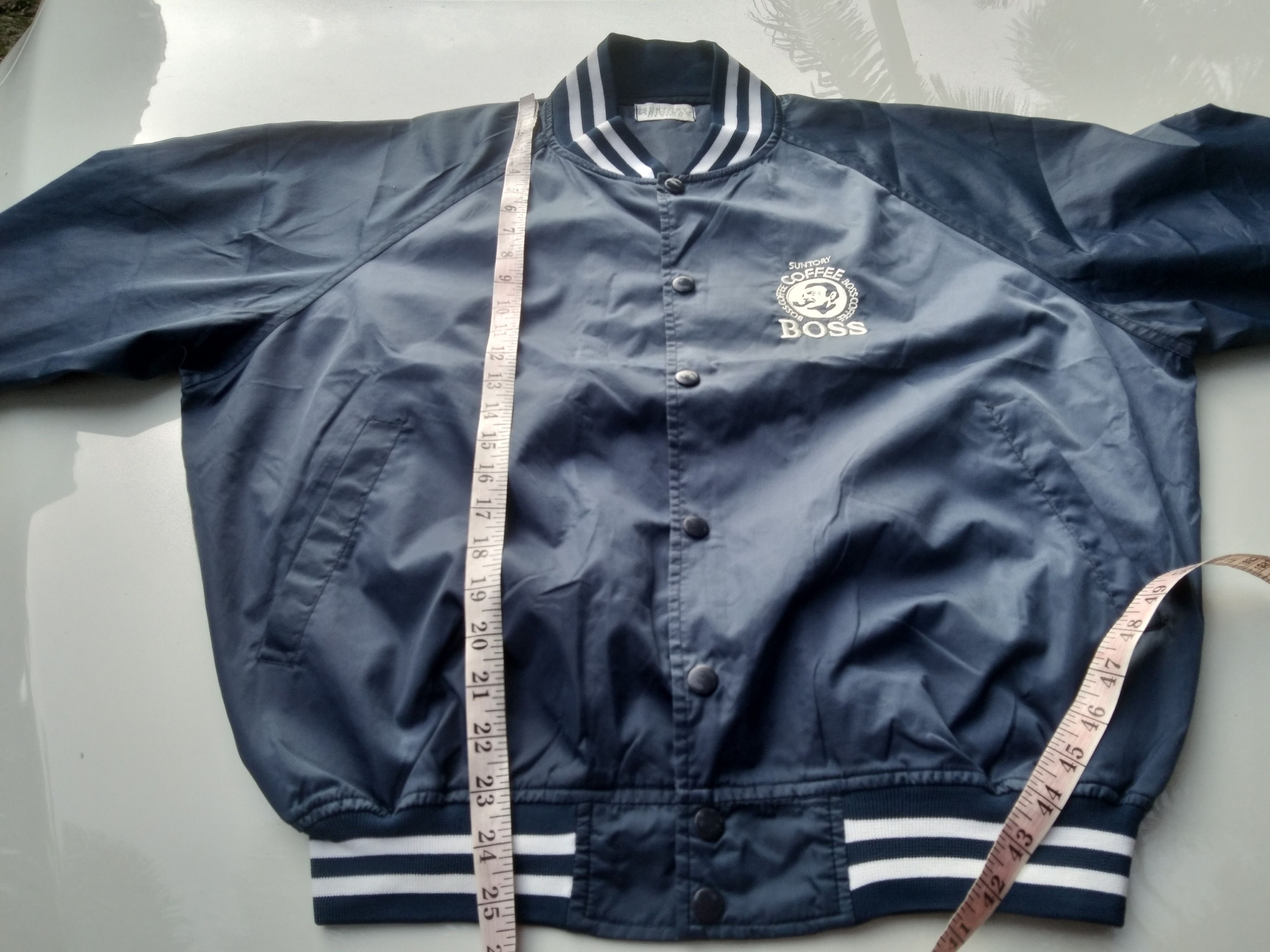 Vintage SUNTORY BOSS COFFEE LIGHTLAYERS VARSITY JACKET Size US L / EU 52-54 / 3 - 10 Thumbnail