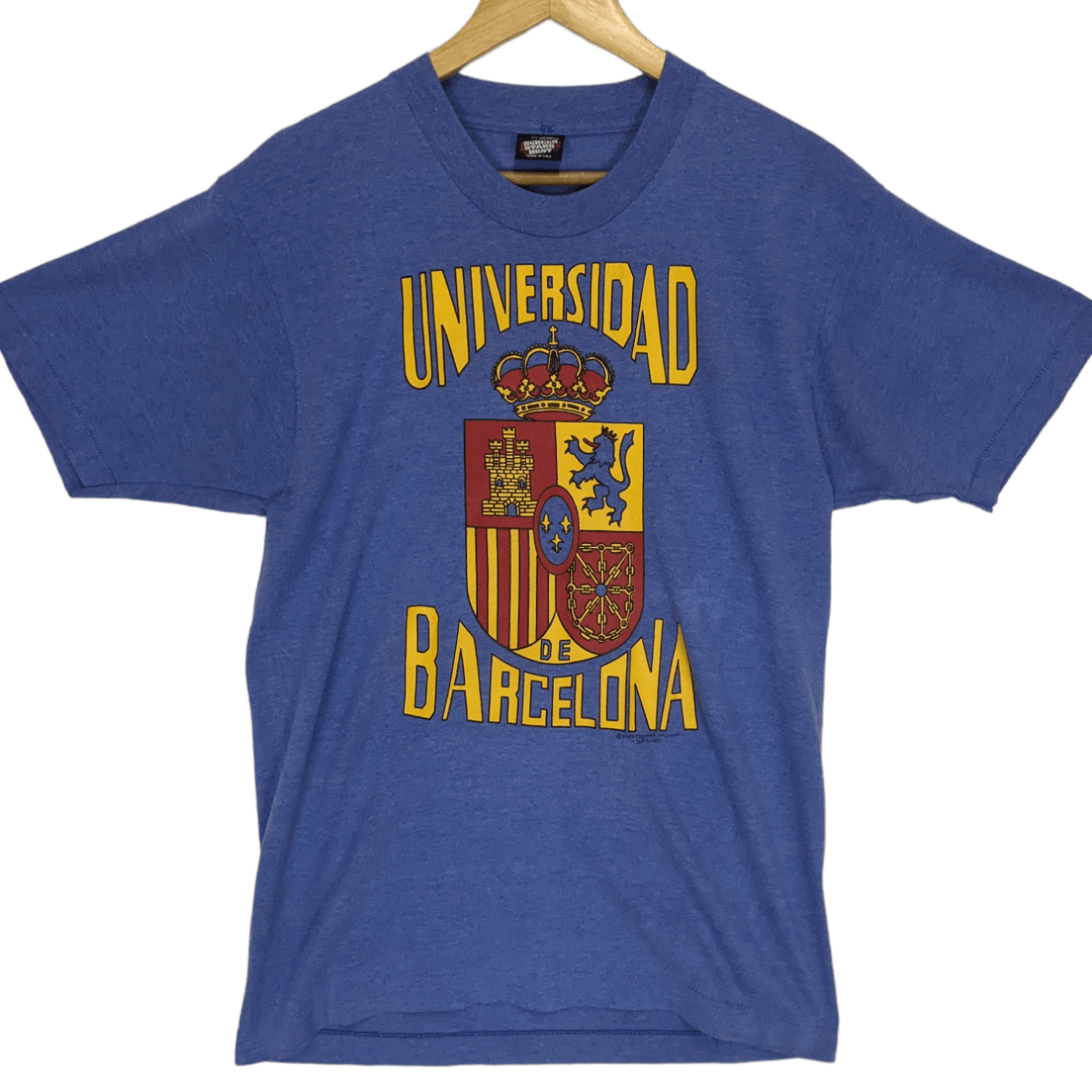 Custo Barcelona Vintage 80's UNIVERSIDAD BARCELONA University T-Shirt Size US L / EU 52-54 / 3 - 2 Thumbnail