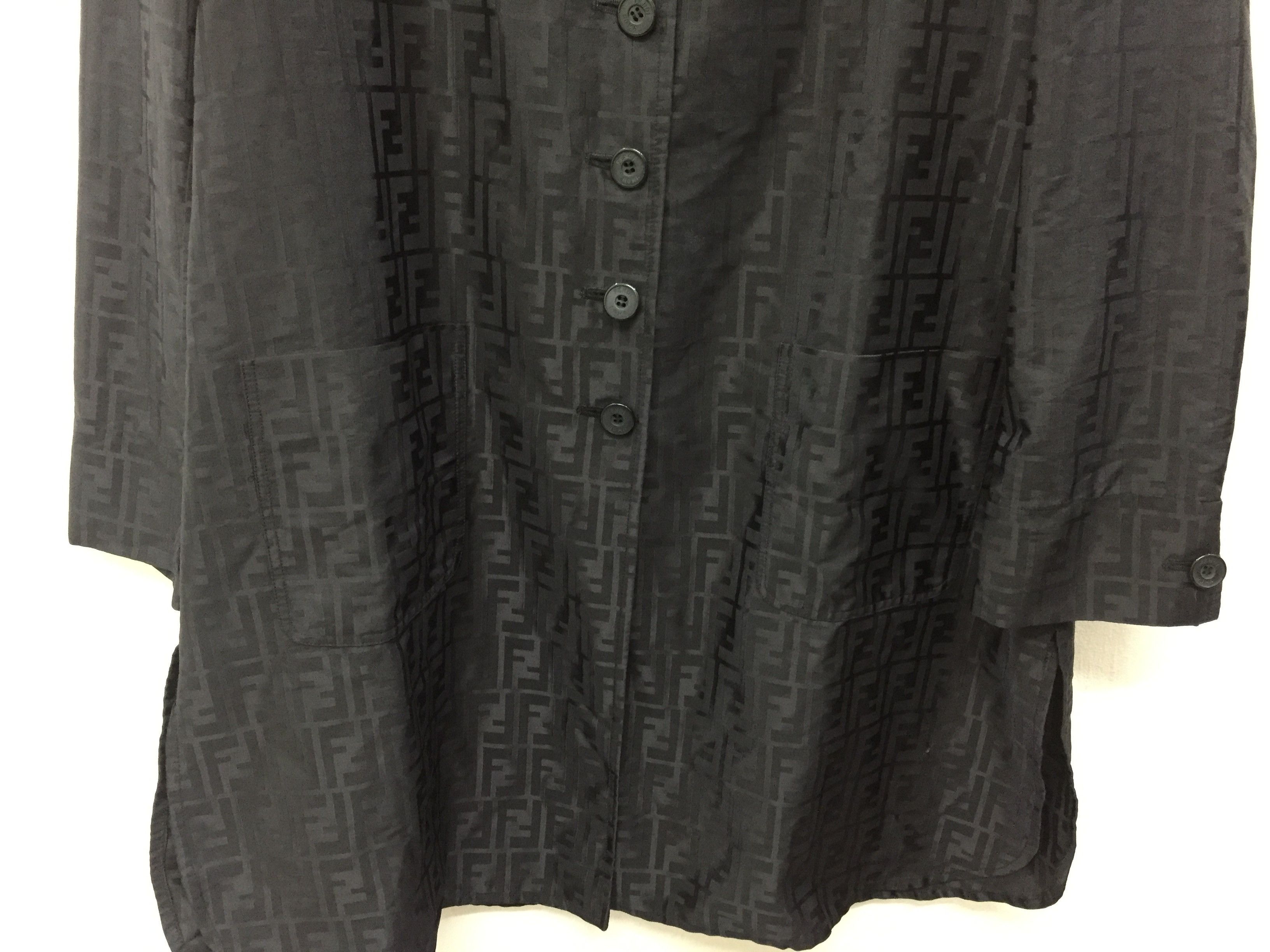 Fendi Vintage FENDI Zucca Monogram black long jacket Size M / US 6-8 / IT 42-44 - 5 Thumbnail