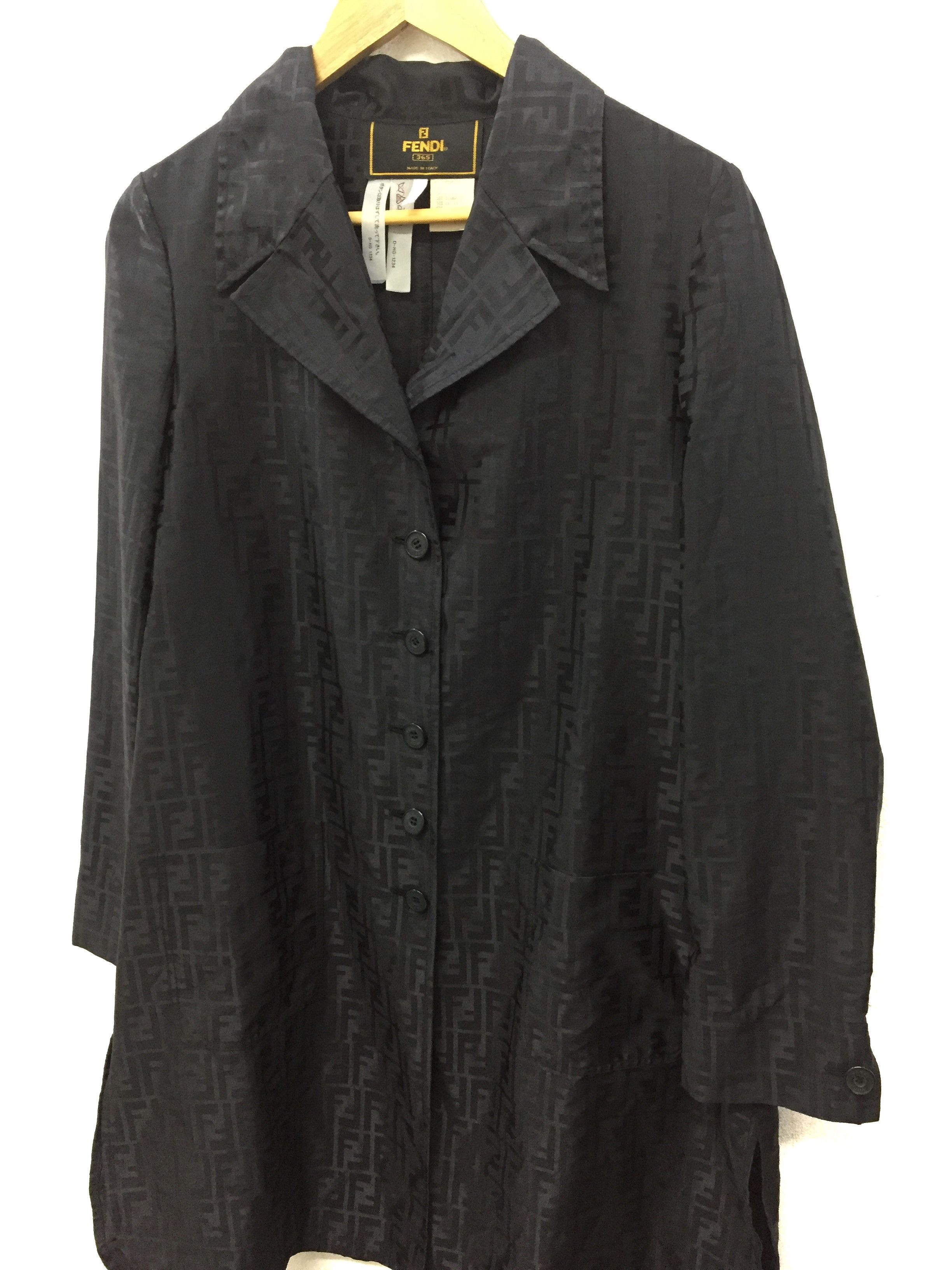 Fendi Vintage FENDI Zucca Monogram black long jacket Size M / US 6-8 / IT 42-44 - 3 Thumbnail