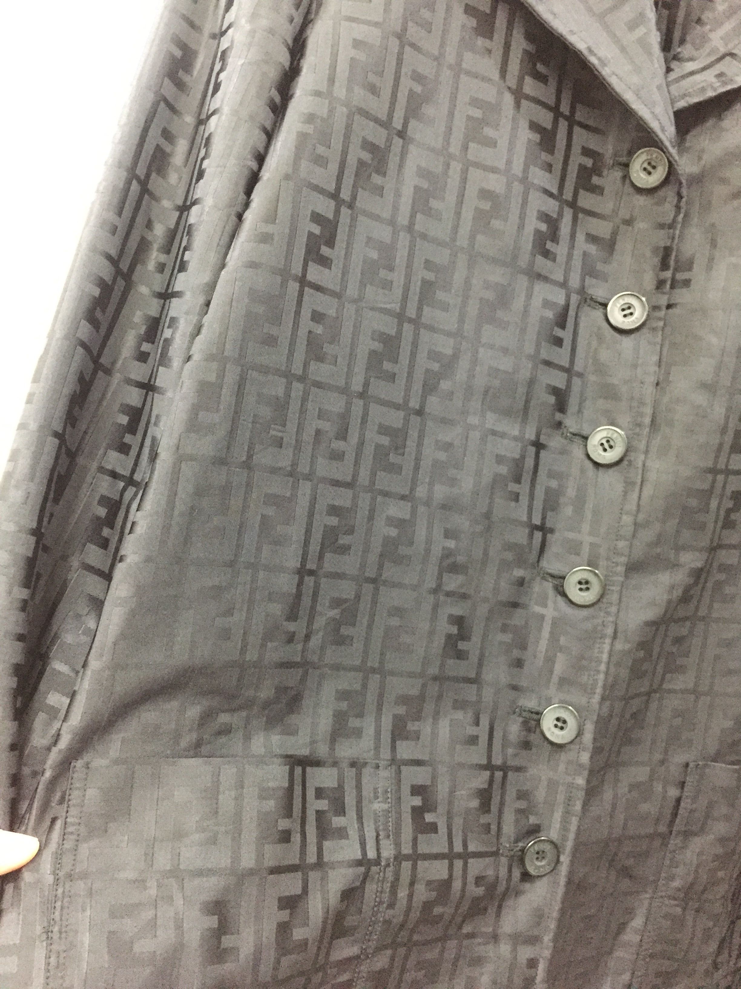 Fendi Vintage FENDI Zucca Monogram black long jacket Size M / US 6-8 / IT 42-44 - 6 Thumbnail
