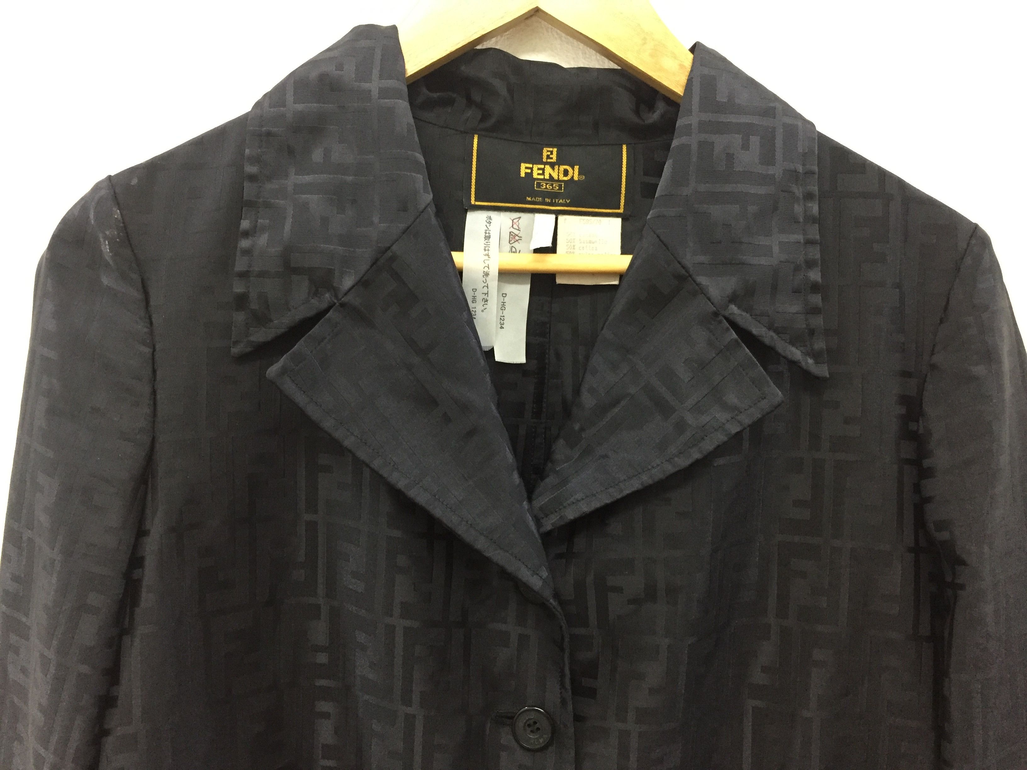 Fendi Vintage FENDI Zucca Monogram black long jacket Size M / US 6-8 / IT 42-44 - 4 Thumbnail