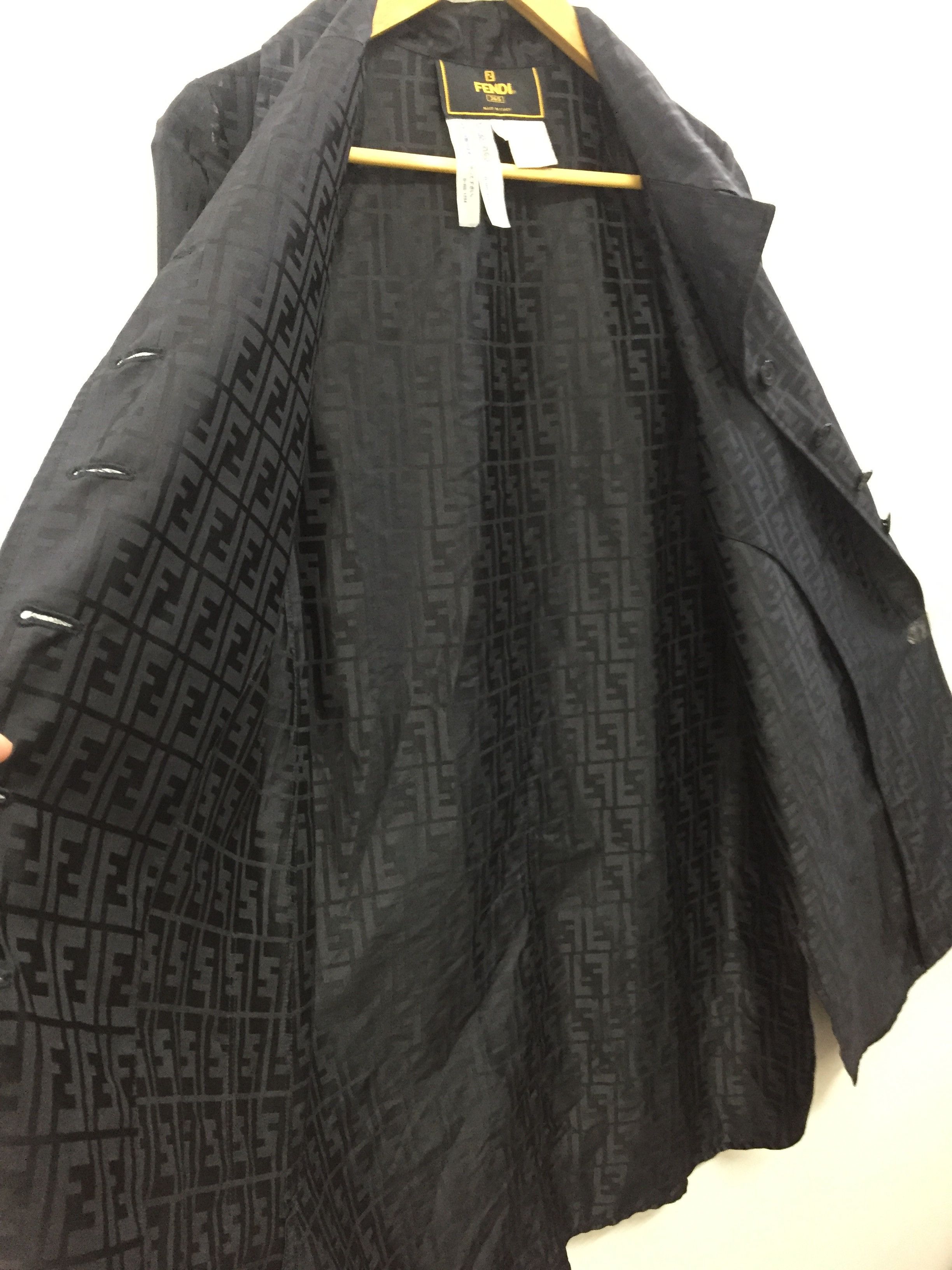 Fendi Vintage FENDI Zucca Monogram black long jacket Size M / US 6-8 / IT 42-44 - 8 Thumbnail