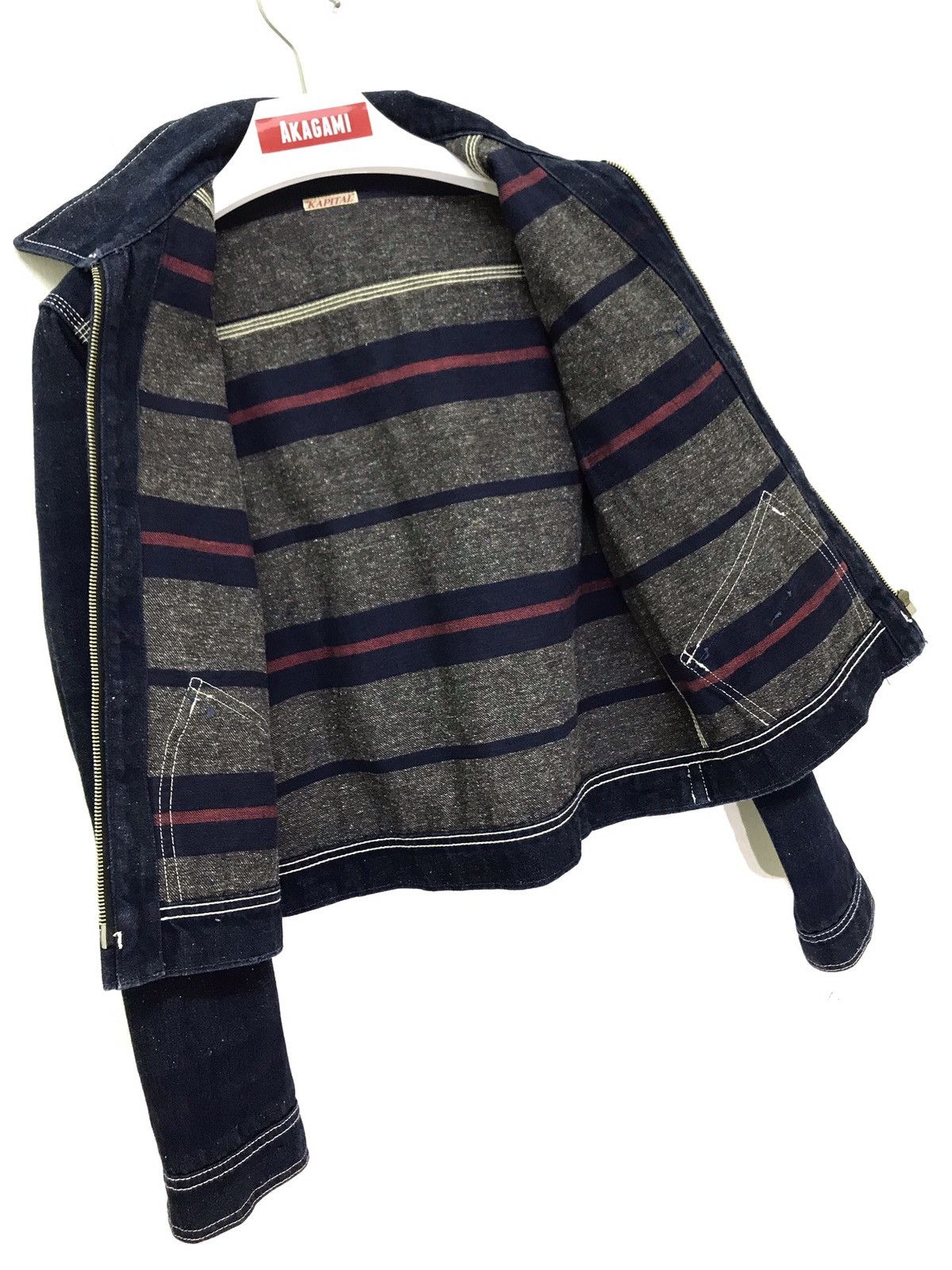 Japanese Brand ⚡Kapital Denim Cropped Jacket Blanket Lining Americana 4🟩7 Size US S / EU 44-46 / 1 - 2 Thumbnail