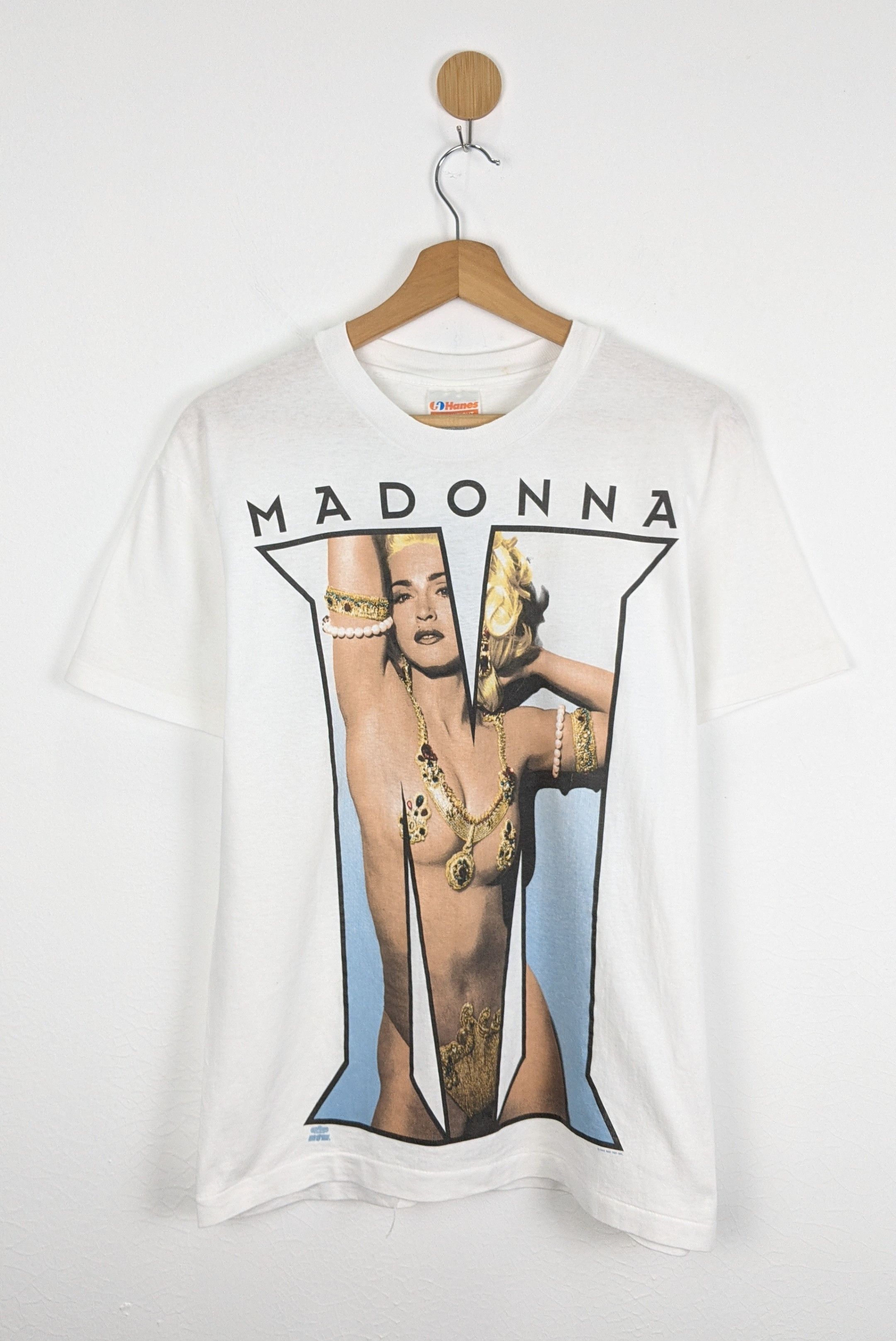 image of Vintage Madonna 90's Iconic Solo Singer Shirt in White, Men's (Size Medium)
