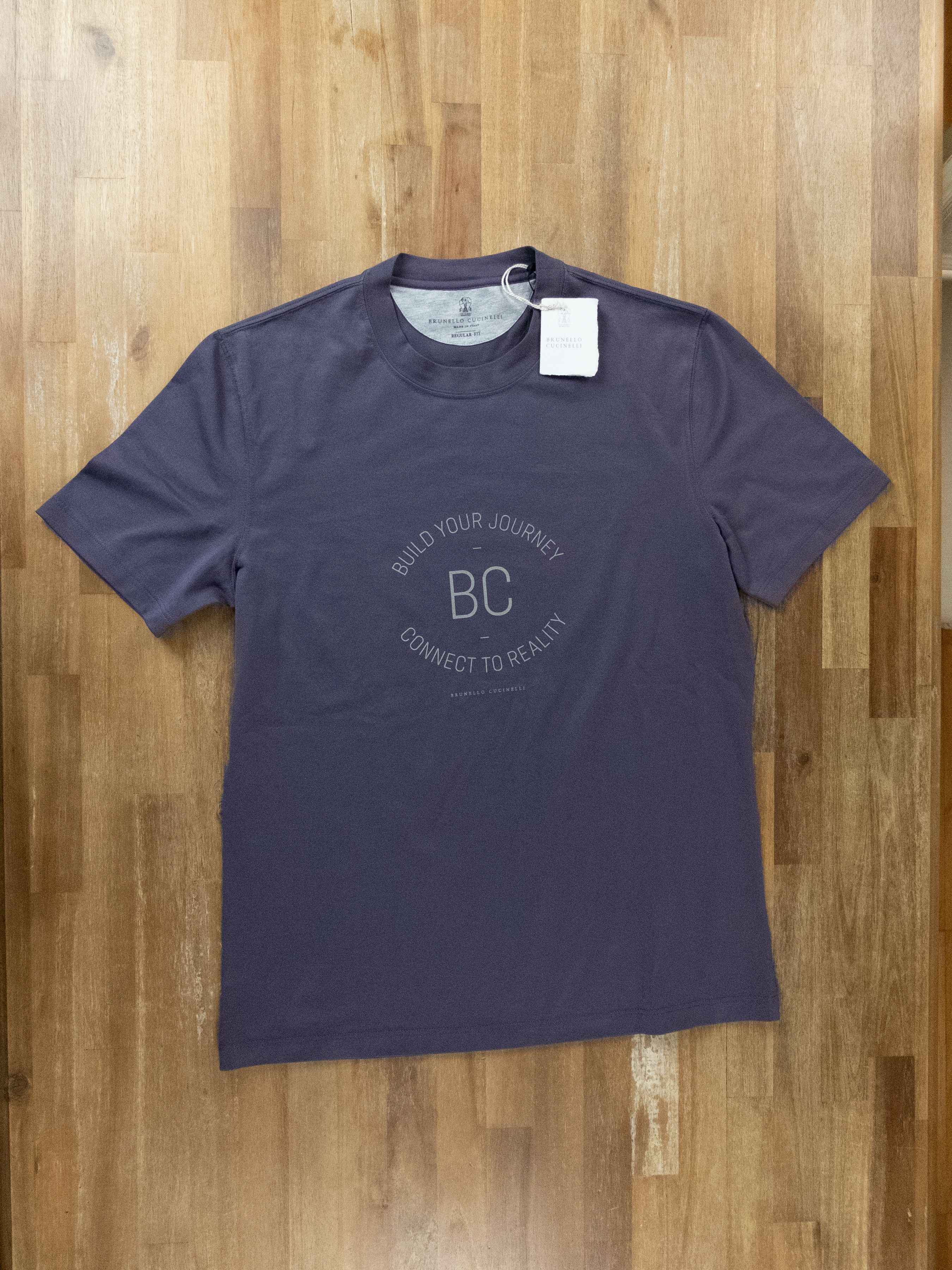 Brunello Cucinelli BRUNELLO CUCINELLI purple regular fit slogan t-shirt Small Size US S / EU 44-46 / 1 - 1 Thumbnail