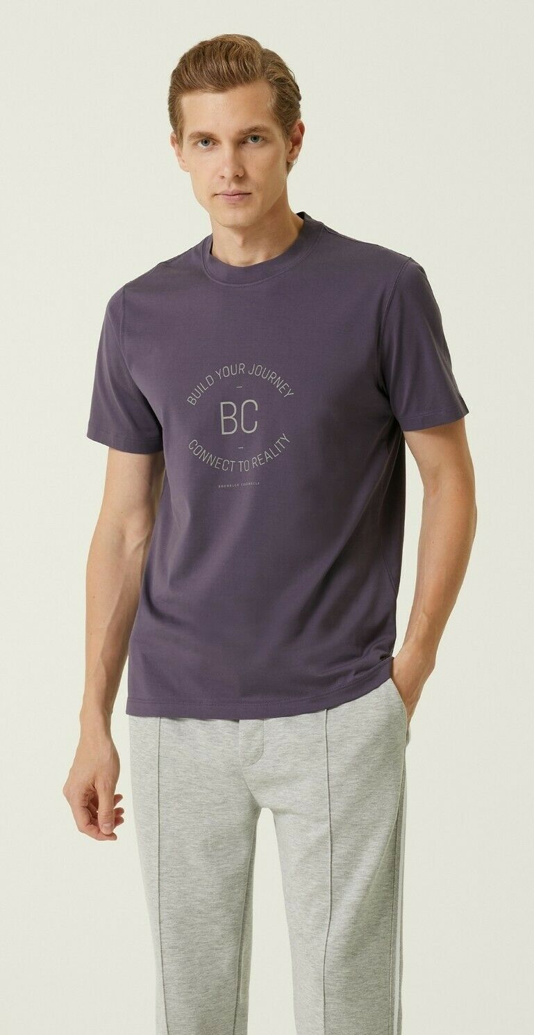Brunello Cucinelli BRUNELLO CUCINELLI purple regular fit slogan t-shirt Small Size US S / EU 44-46 / 1 - 2 Thumbnail