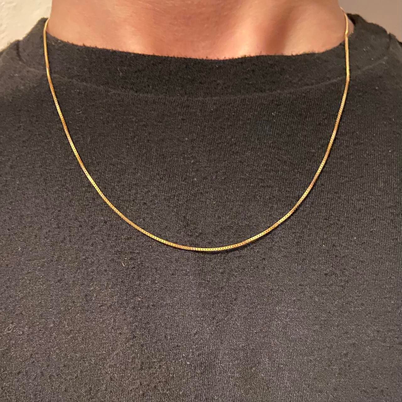Jewelry Gold Chain Solid 14k Gold Box Chain 1mm 20in Stamped 14k Size ONE SIZE - 1 Thumbnail