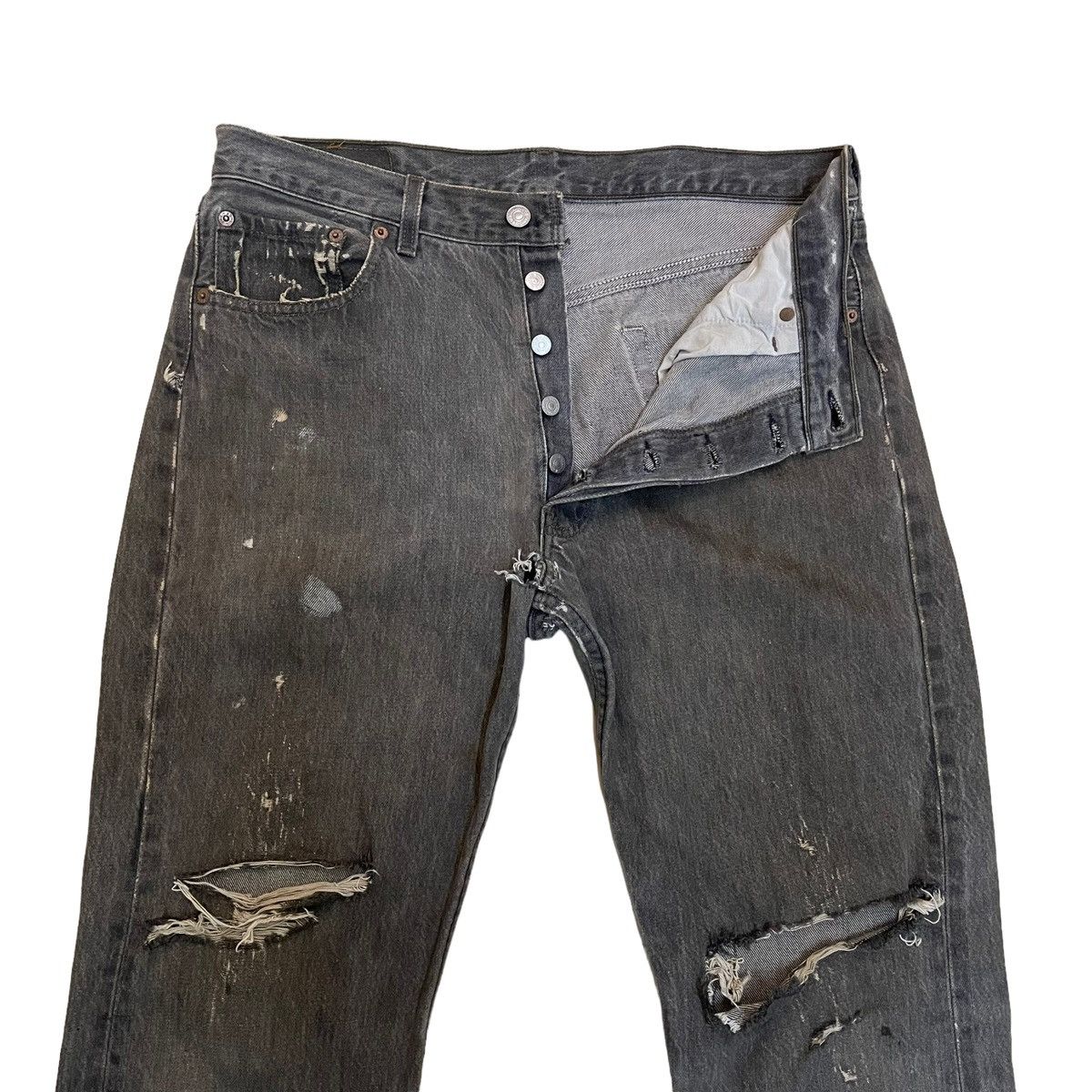 Levi's 90s Levi's 501 Distressed Black Denim W 33 L 31.5 Size US 33 - 6 Thumbnail