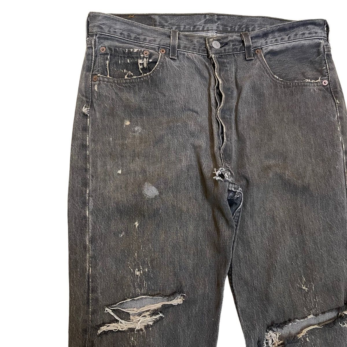 Levi's 90s Levi's 501 Distressed Black Denim W 33 L 31.5 Size US 33 - 5 Thumbnail