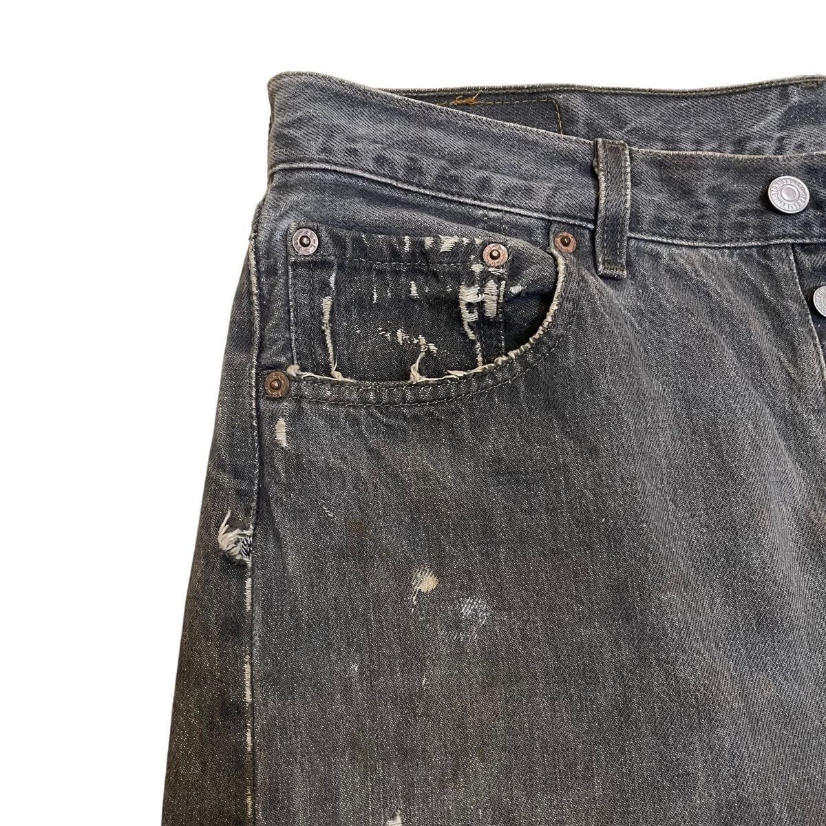 Levi's 90s Levi's 501 Distressed Black Denim W 33 L 31.5 Size US 33 - 7 Thumbnail