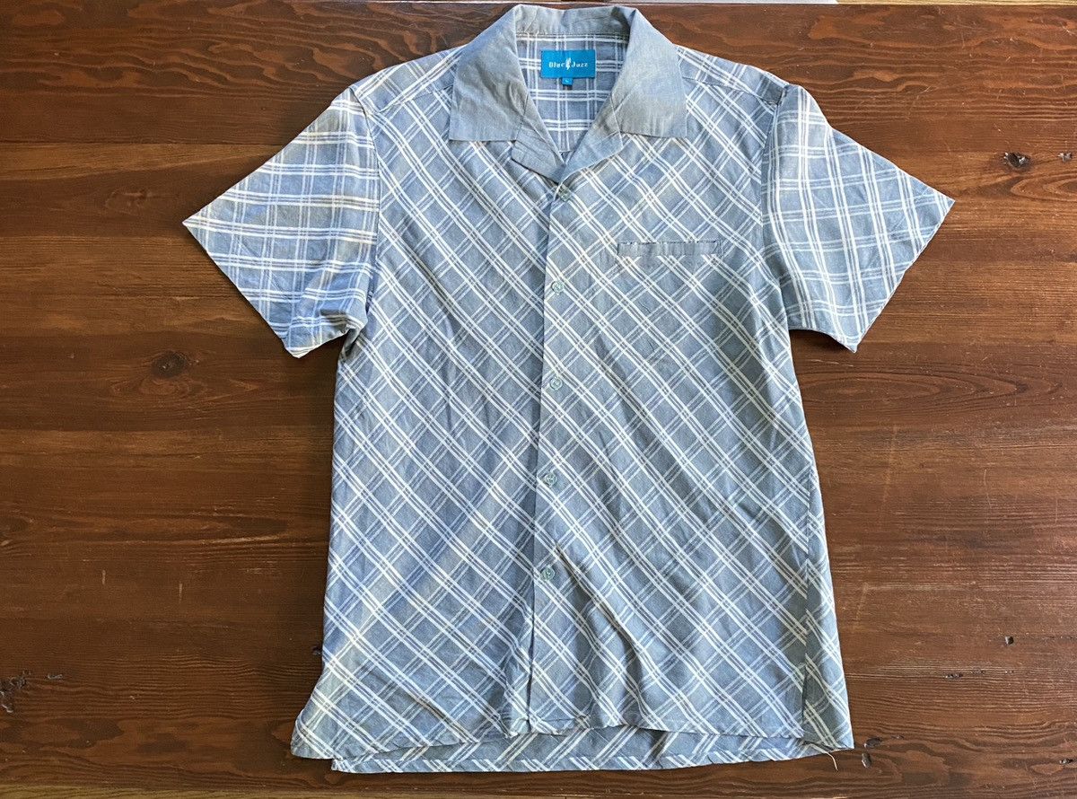 Vintage Vintage 90’s Blue Jazz Blue & White Diagonal Plaid Button Up Size US L / EU 52-54 / 3 - 2 Thumbnail