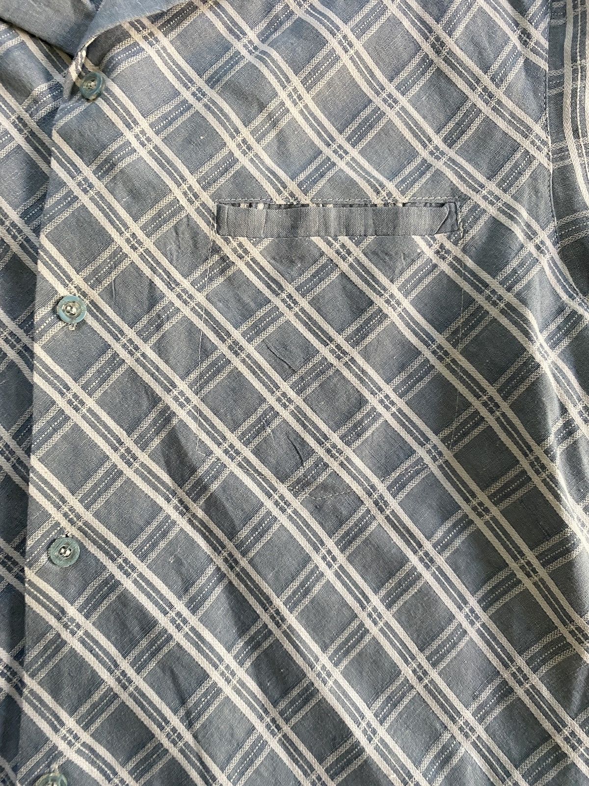 Vintage Vintage 90’s Blue Jazz Blue & White Diagonal Plaid Button Up Size US L / EU 52-54 / 3 - 3 Thumbnail