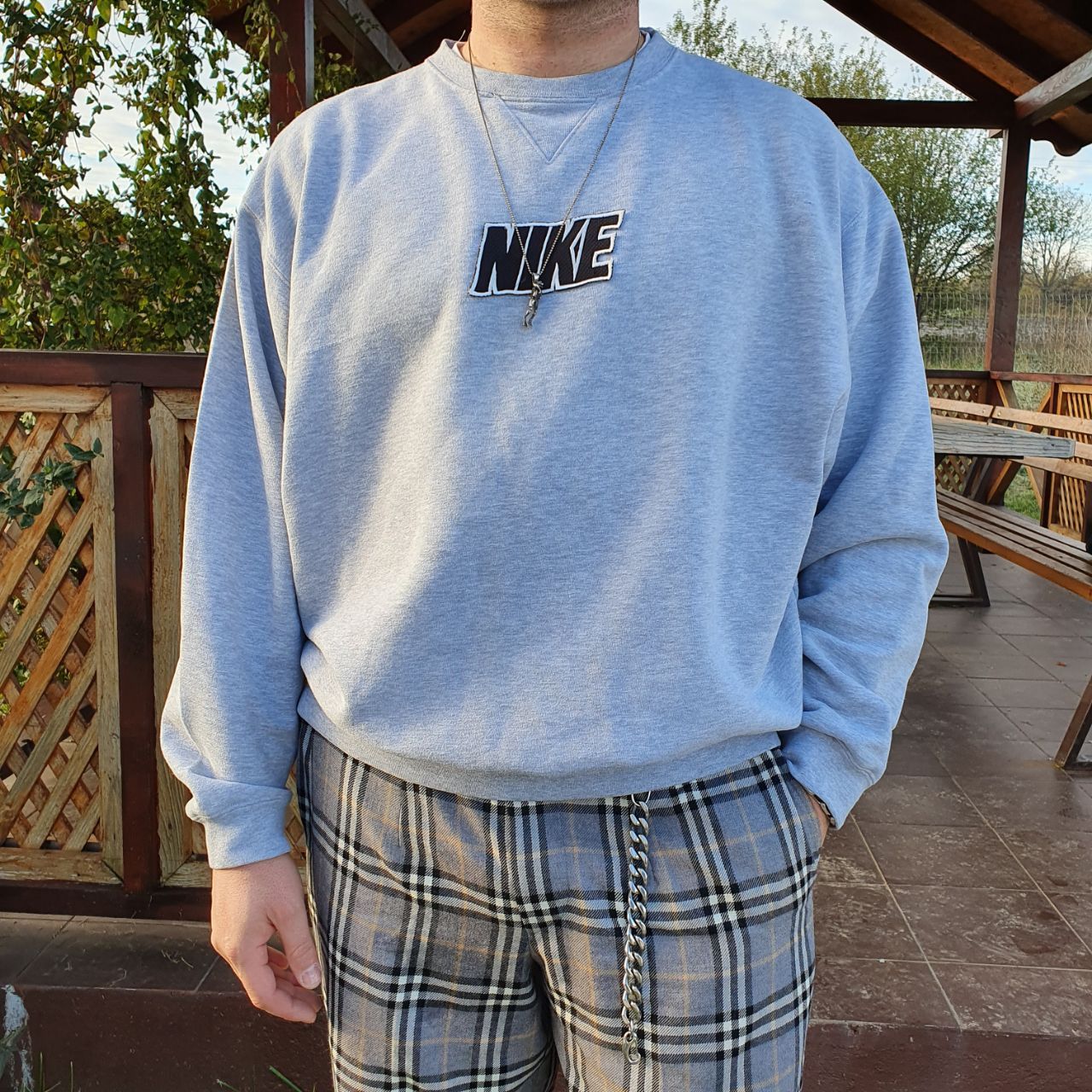 Nike × Vintage Rare 90s NIKE Box Logo Vintage Sweatshirt Rare Size US XL / EU 56 / 4 - 1 Thumbnail