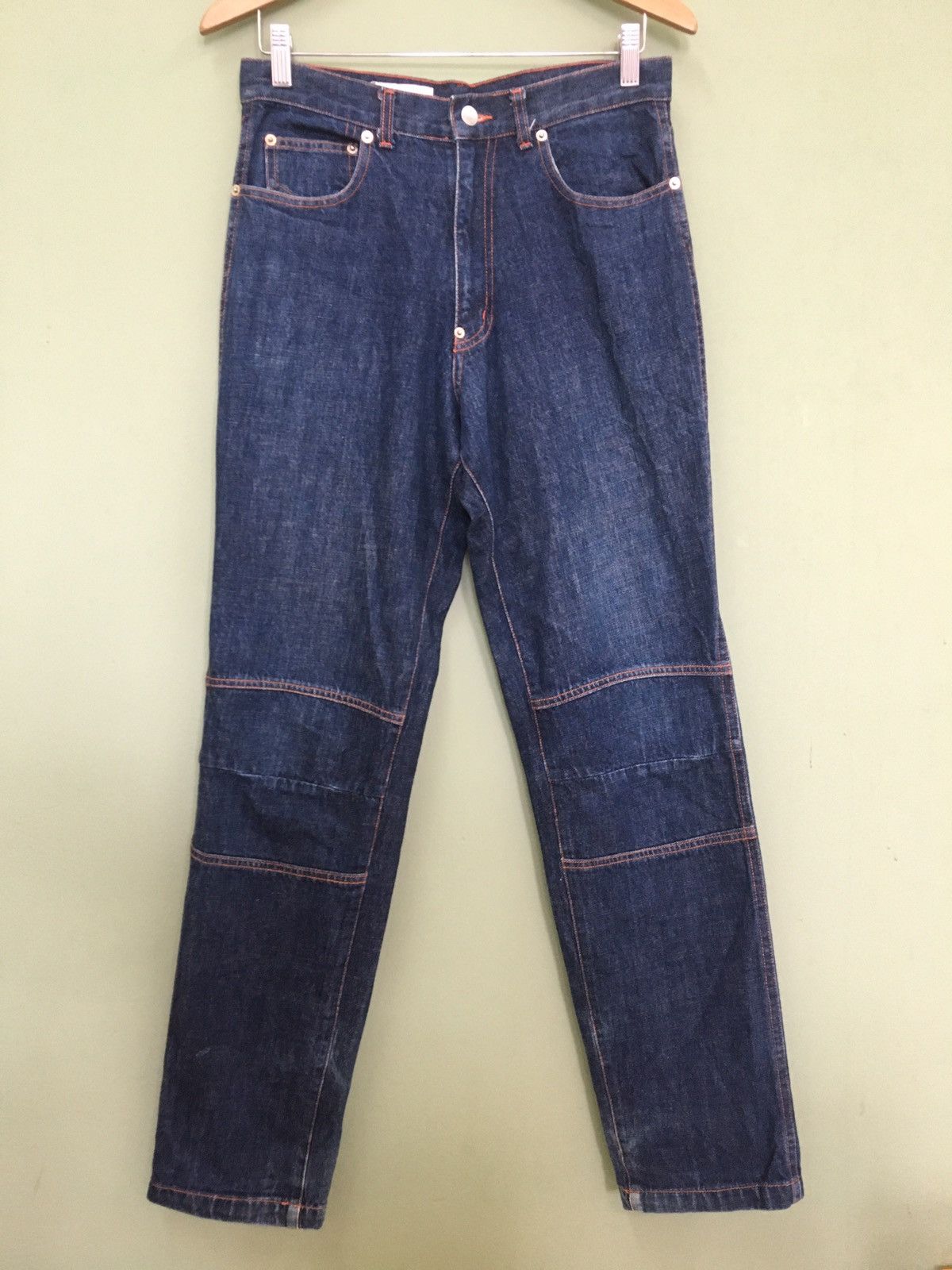 image of Devilock - Slim Tapered Double Knee Side Pocket Jeans in Blue, Men's (Size 30)