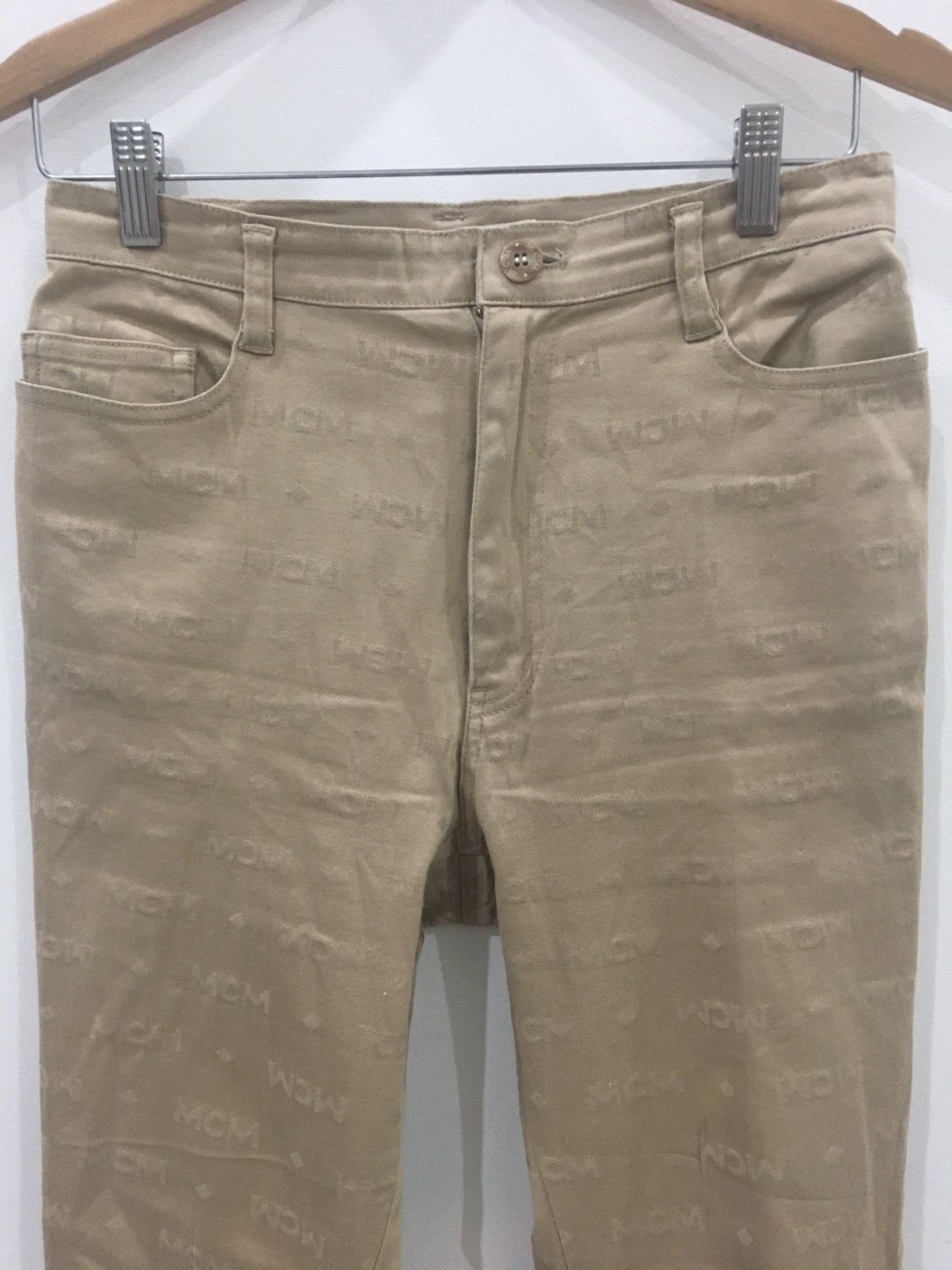 Designer MCM - SLIM STRETCH OVERPRINT SIGNATURE MONOGRAM MCM LOGO Size US 28 / EU 44 - 3 Thumbnail