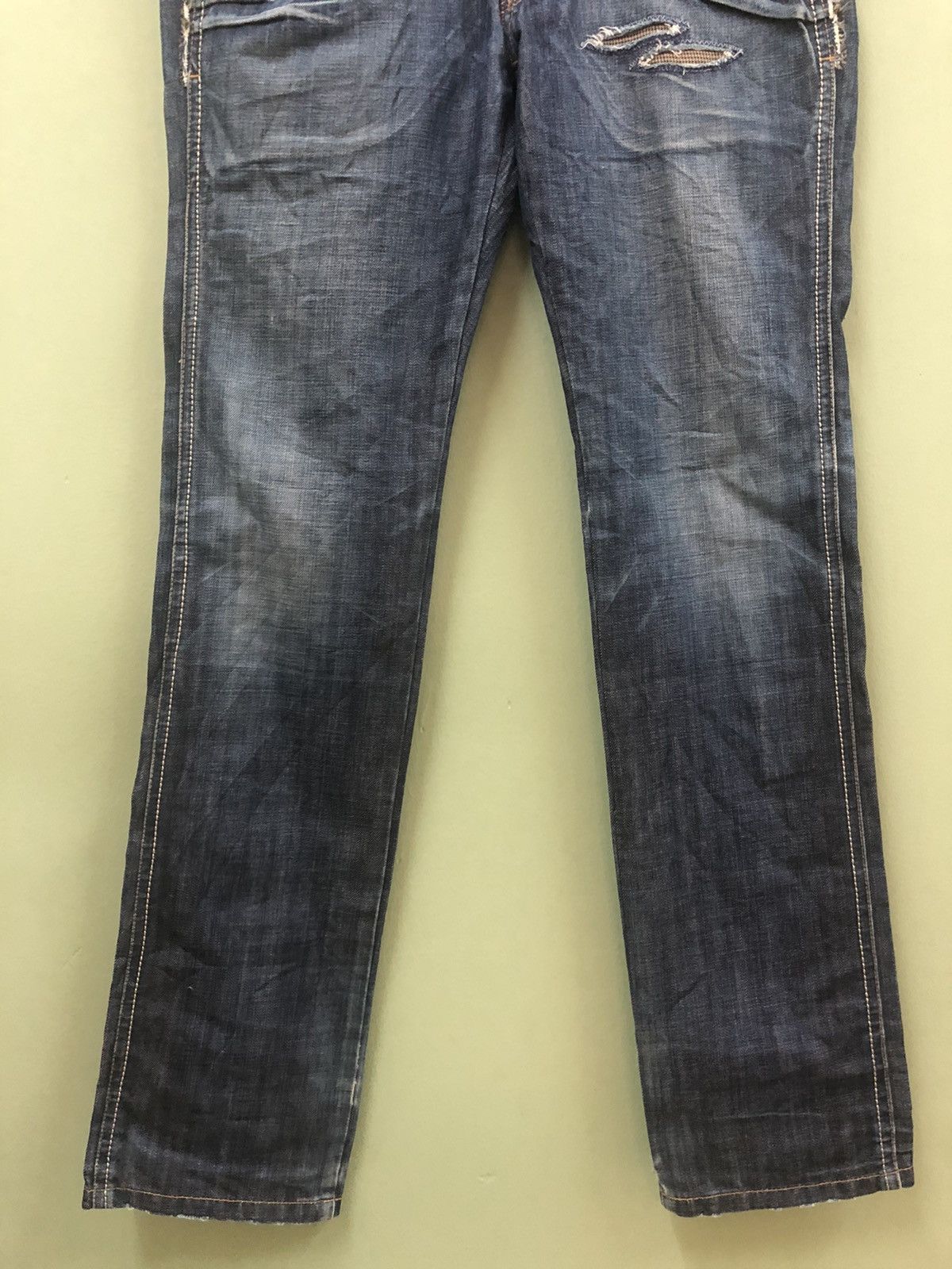 Hysteric Glamour MFG - SLIM FIT PATCHES WASHED DESTROY HYBRID JEANS Size US 32 / EU 48 - 6 Thumbnail