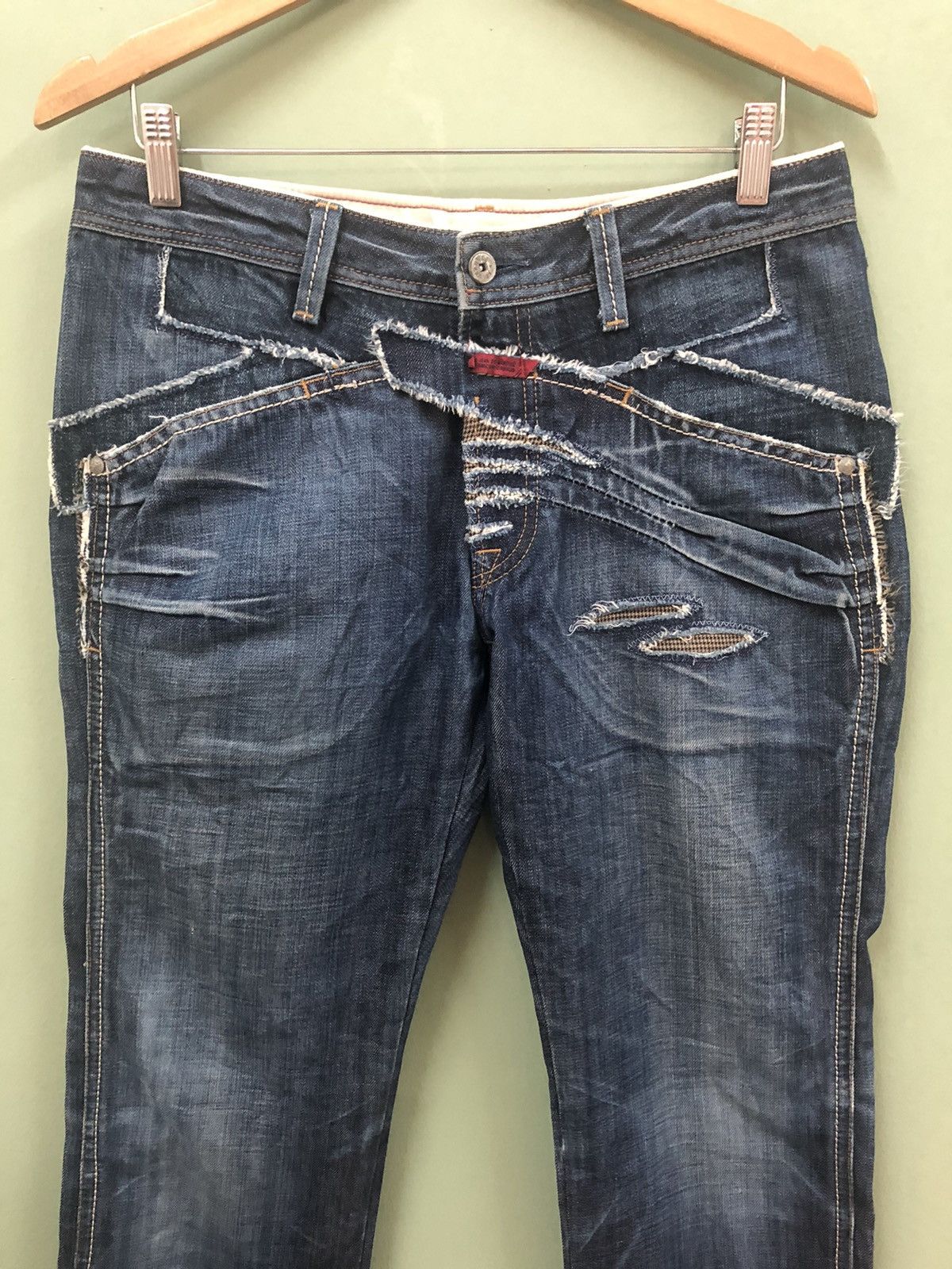 Hysteric Glamour MFG - SLIM FIT PATCHES WASHED DESTROY HYBRID JEANS Size US 32 / EU 48 - 3 Thumbnail