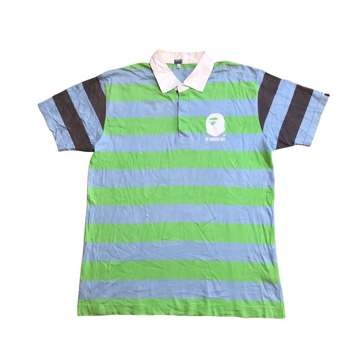 🔥OG BAPE Stripe Polo Rugby Shirts