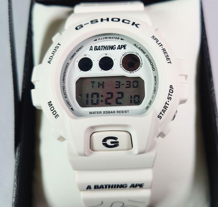 Bape A BATHING APE x G SHOCK DW-6900FS Digital Watch White | Grailed