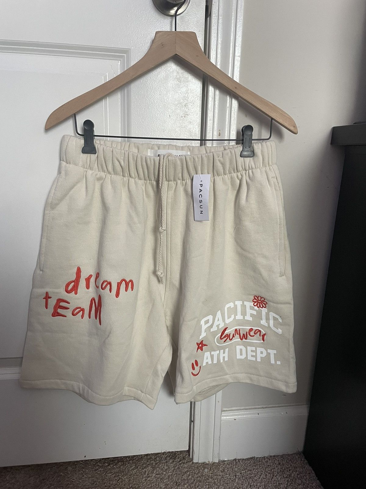 Pacsun Pacsun “Dream Team” Beige Shorts Grailed